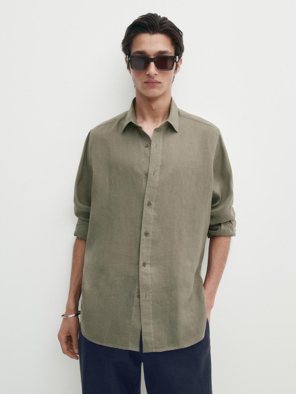 camisas de lino hombre