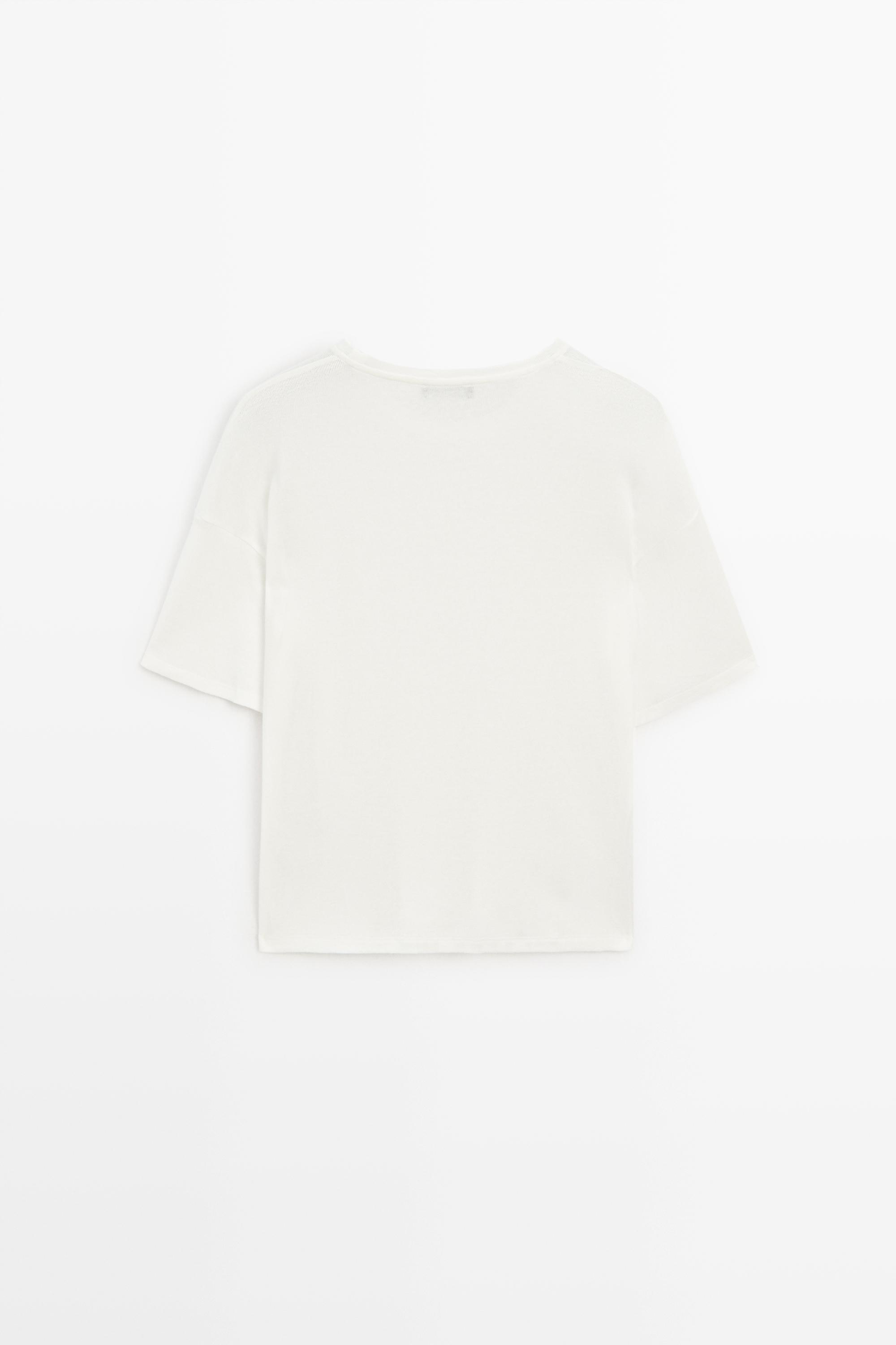 Button-detail short sleeve T-shirt — Off white