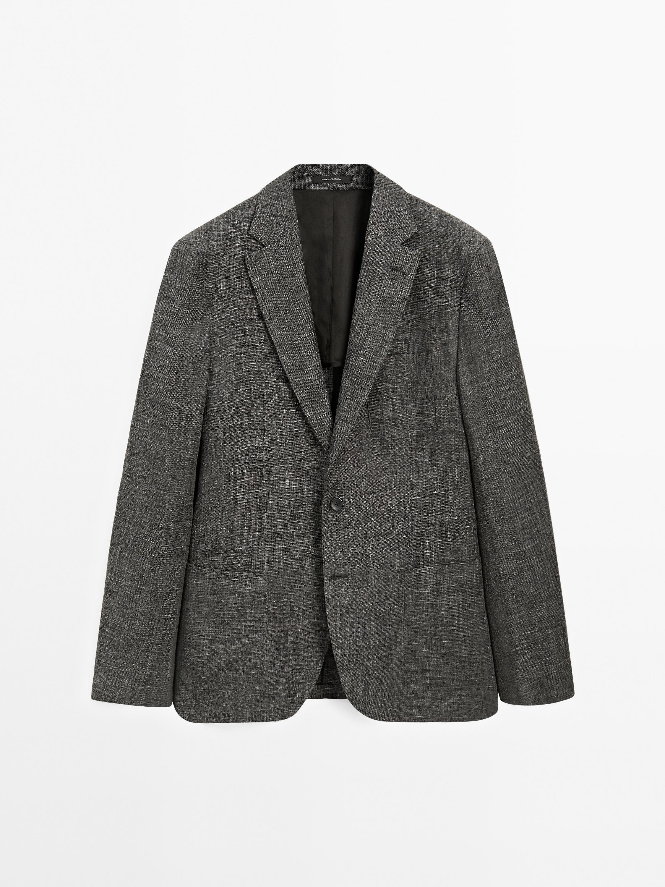 Linen and cotton blend blazer