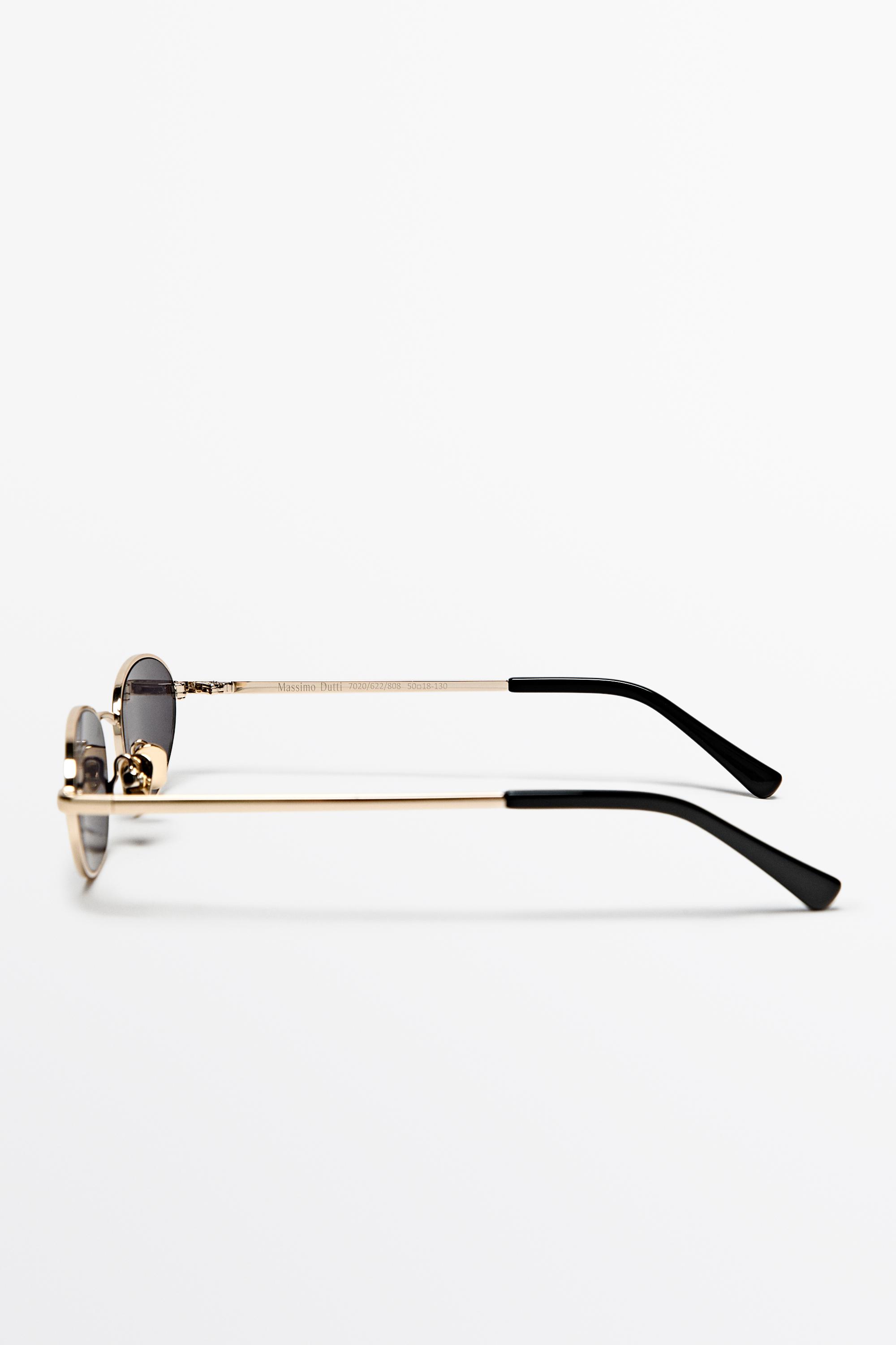 Oval metal sunglasses — SILVER