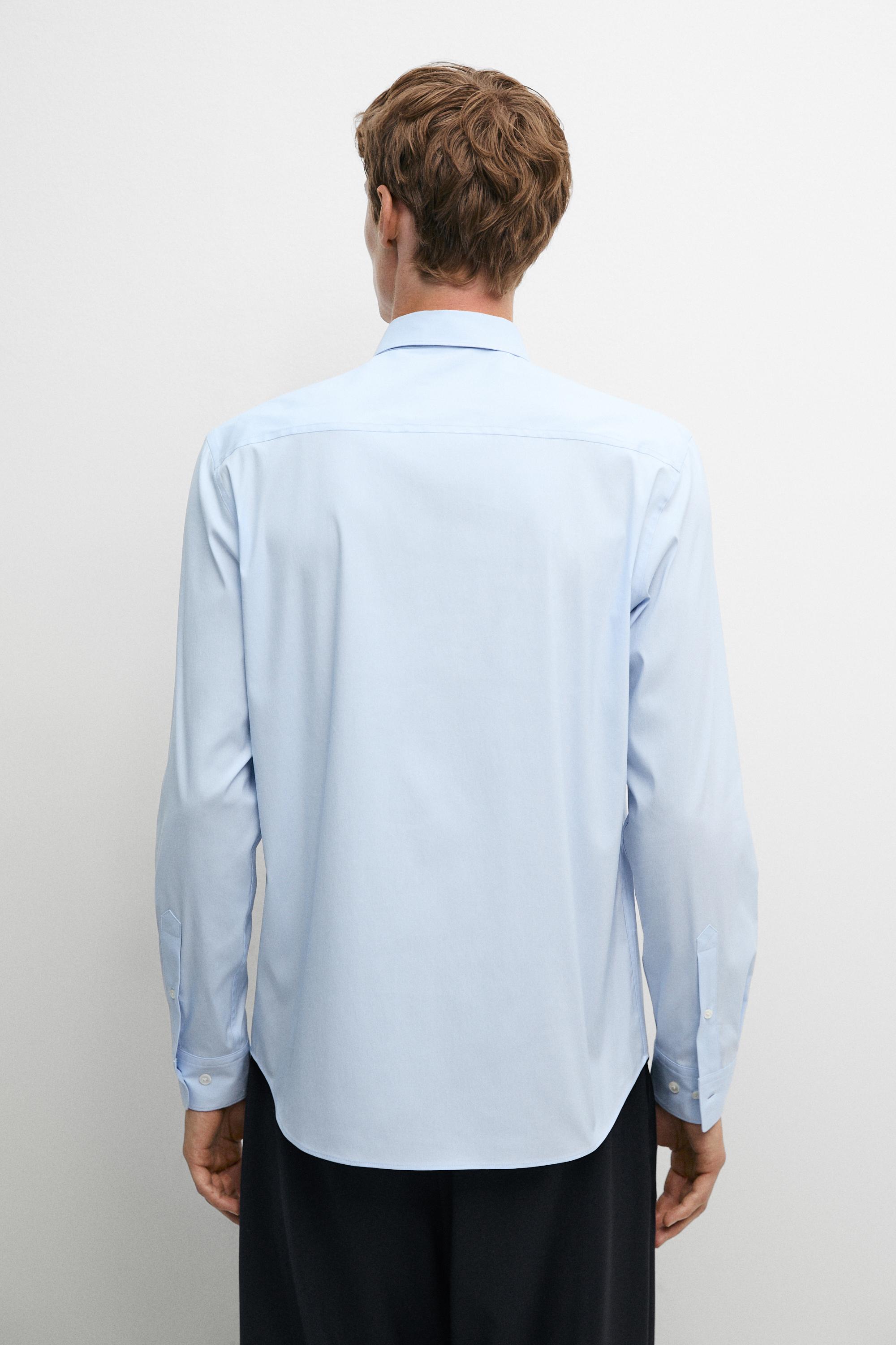 Slim fit stretch shirt — Sky blue