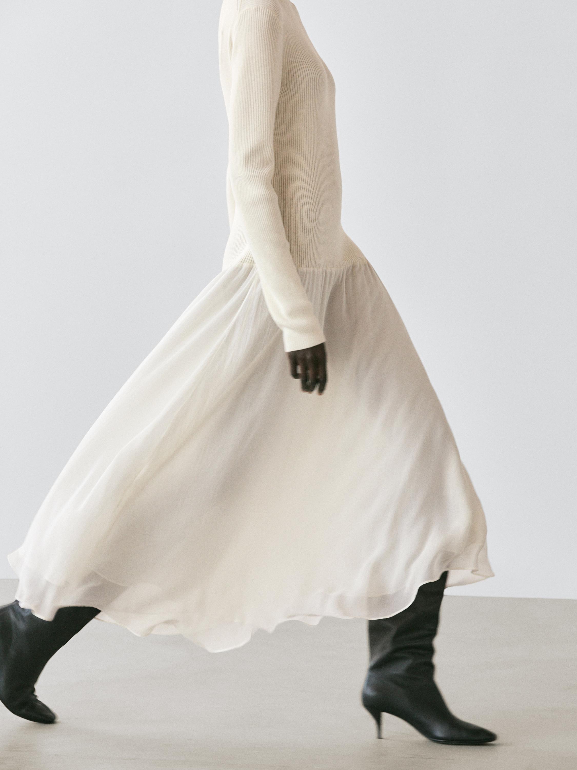 Vestido punto detalle combinado