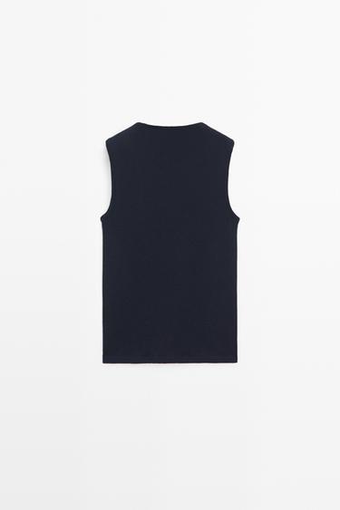 Cotton blend button placket T-shirt — NAVY BLUE 6