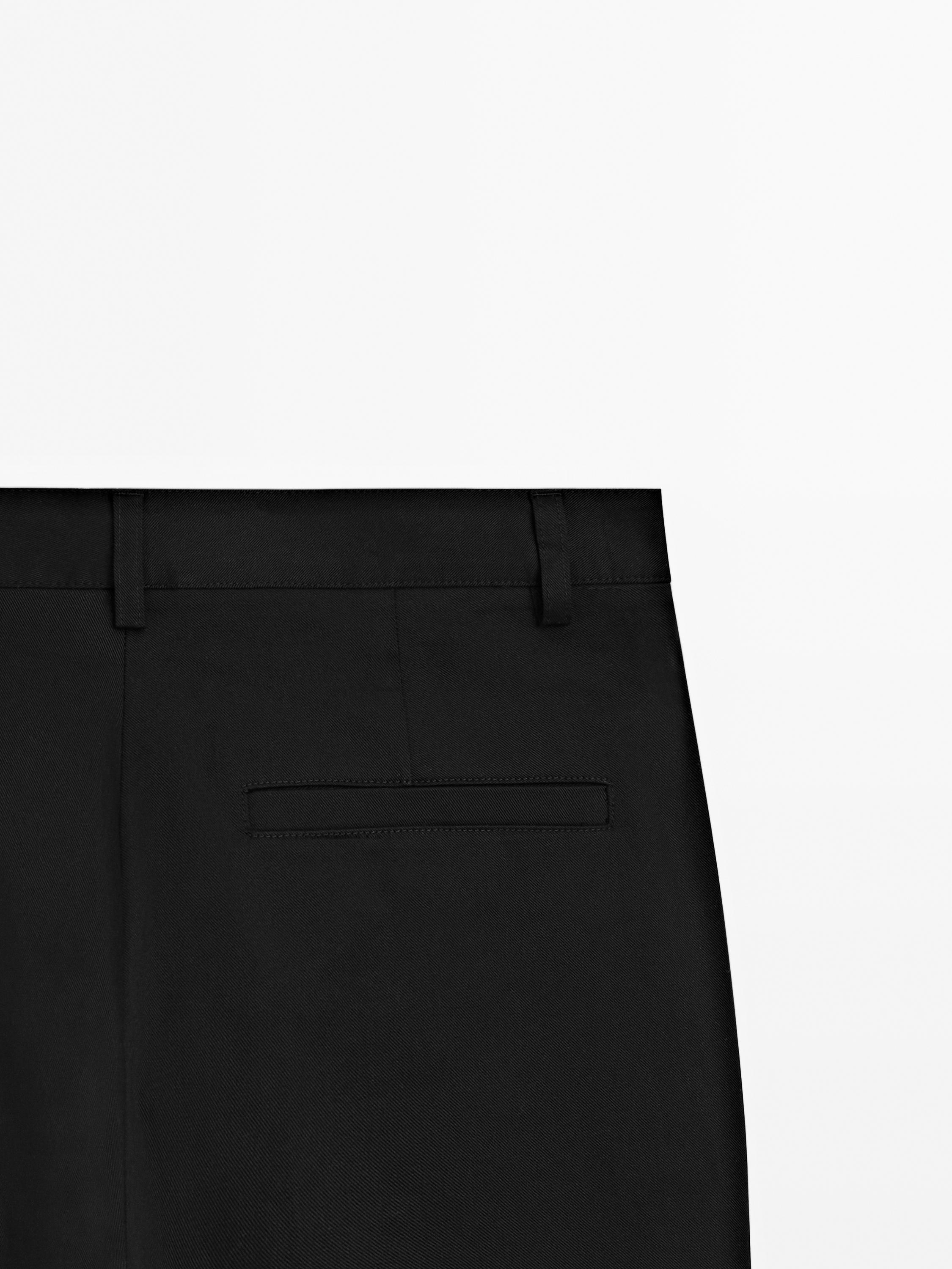 Pantalon straight en coton mélangé