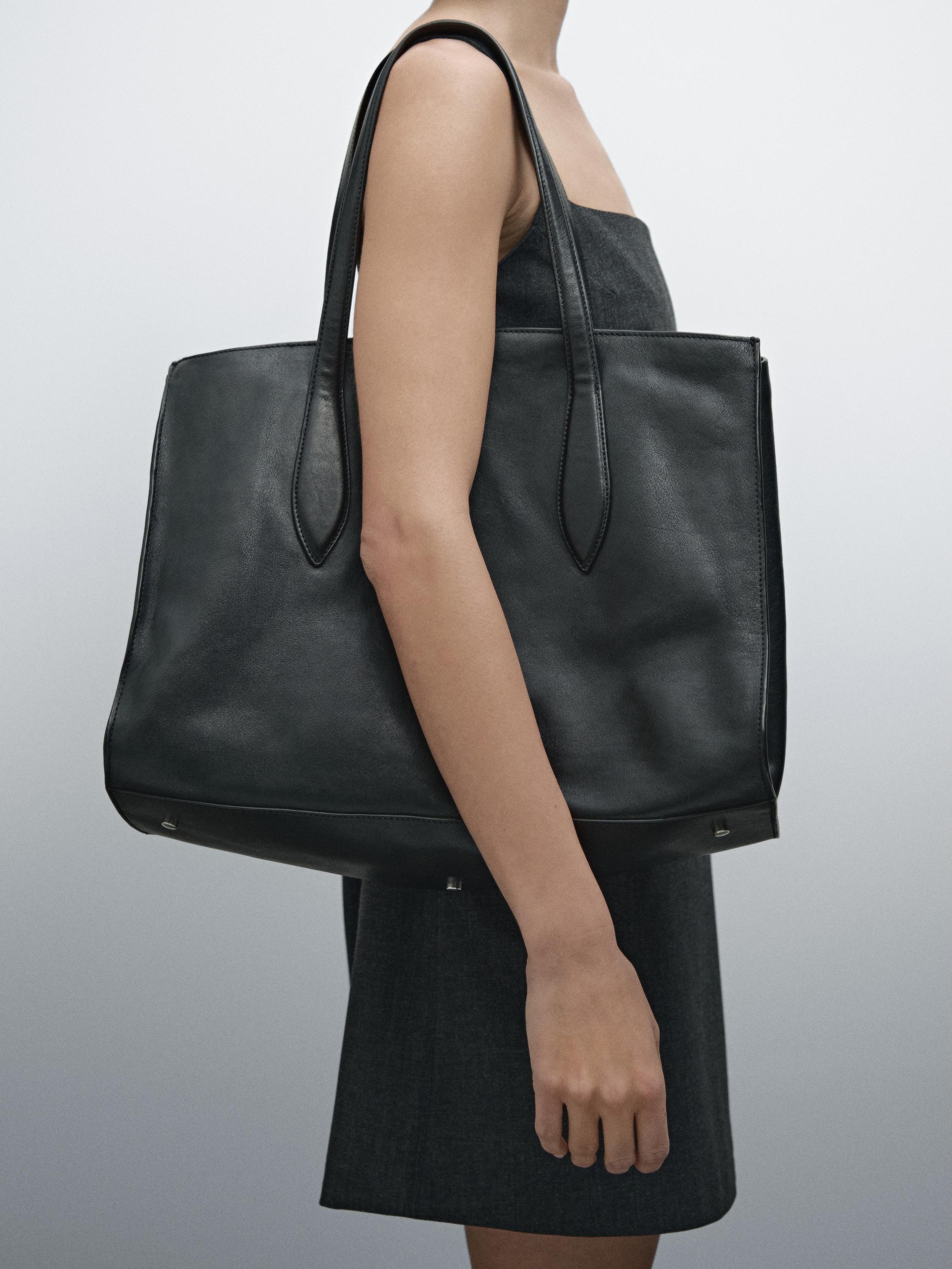 Nappa leather maxi tote bag