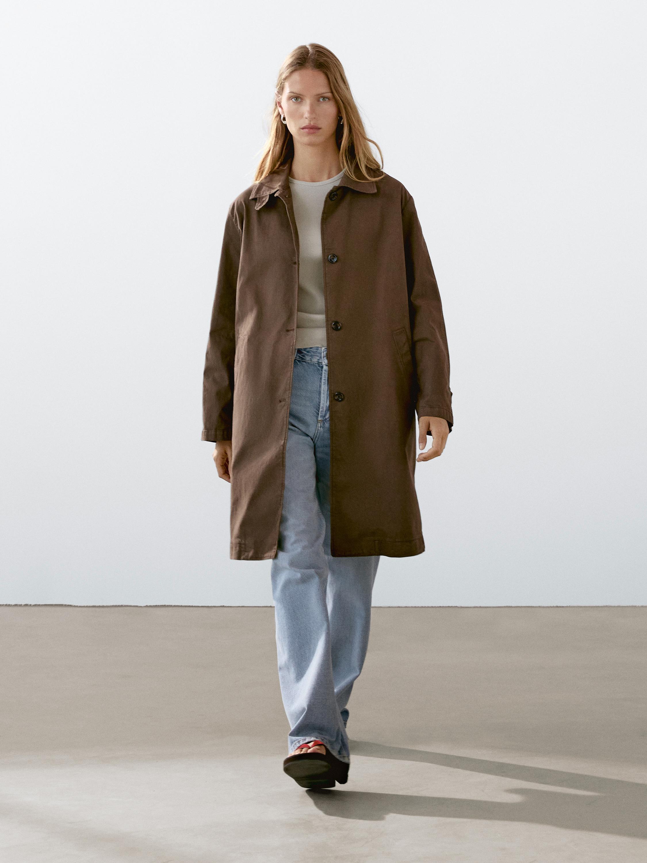 Cotton blend trench coat