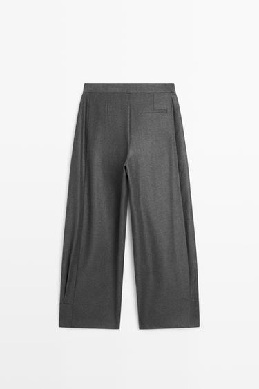 100% wool trousers with hem button detail — DARK GREY 6