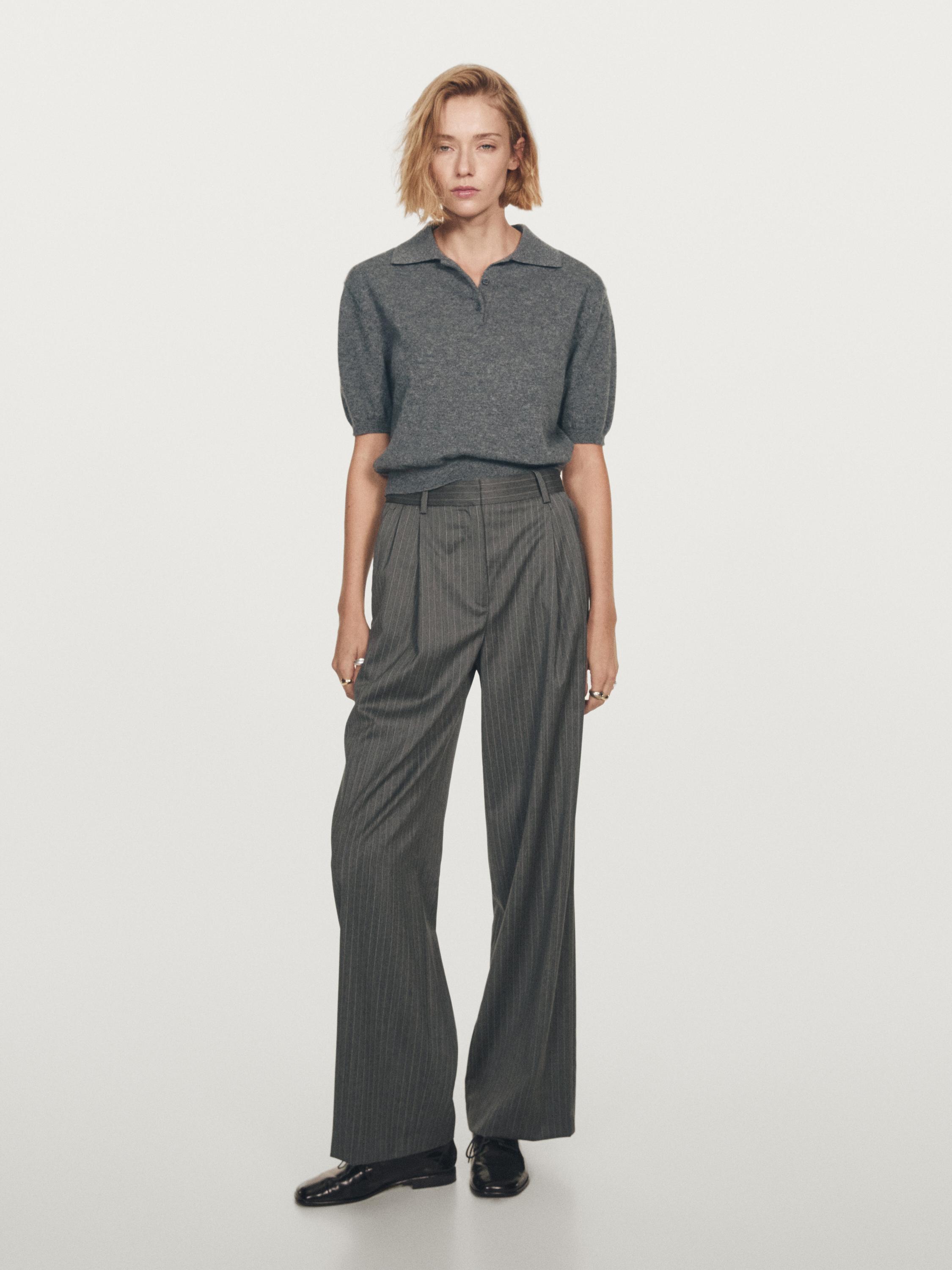 100% cashmere knit short sleeve sweater