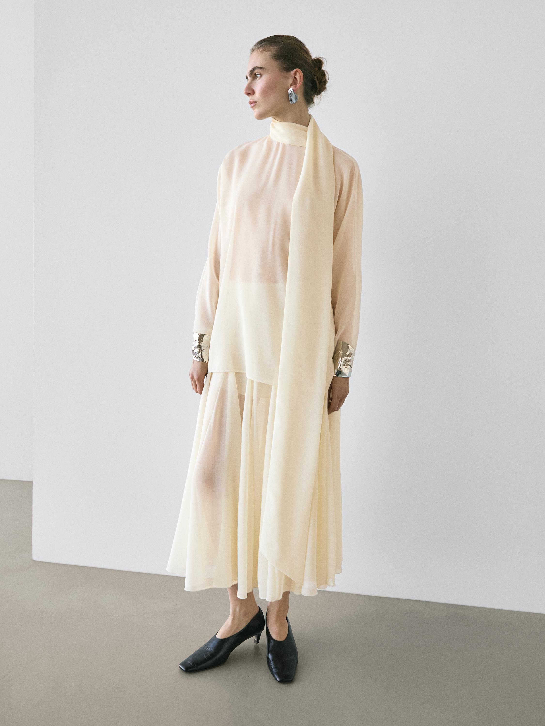 تنورة متوسطة الطول فضفاضة كلوش - ستوديو