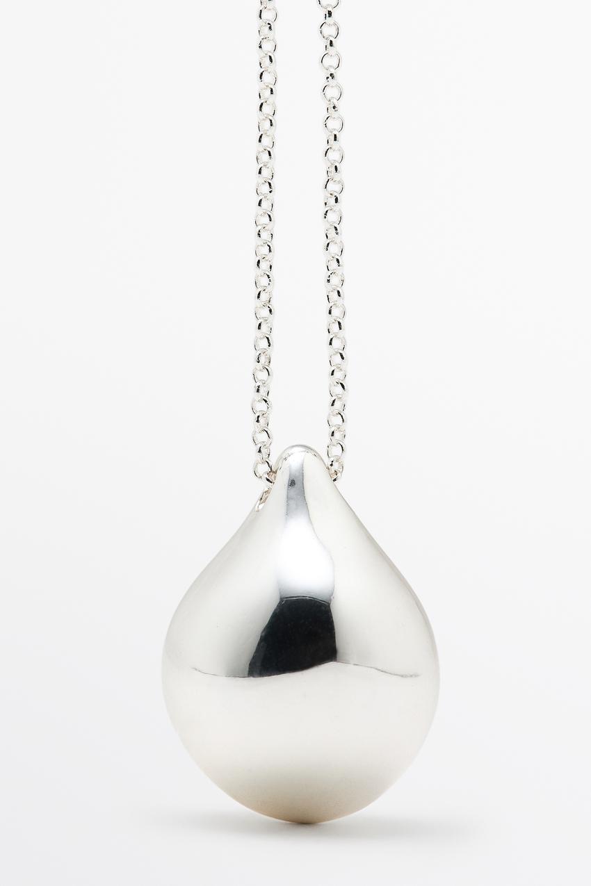 Krypton Element Object 드롭 목걸이 · 은색 · 액세서리 | Massimo Dutti