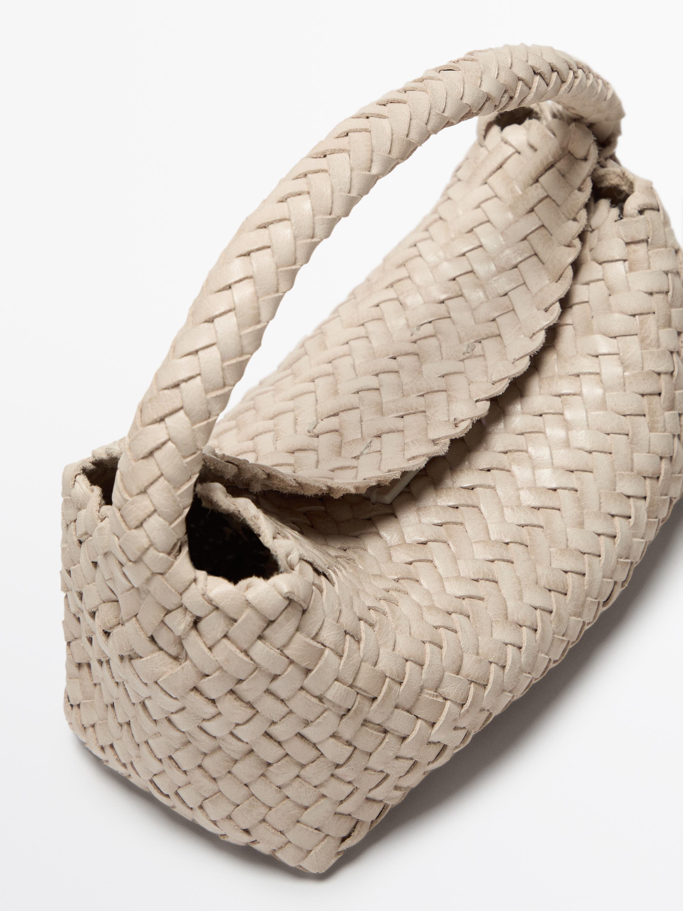 Braided nappa leather crossbody bag