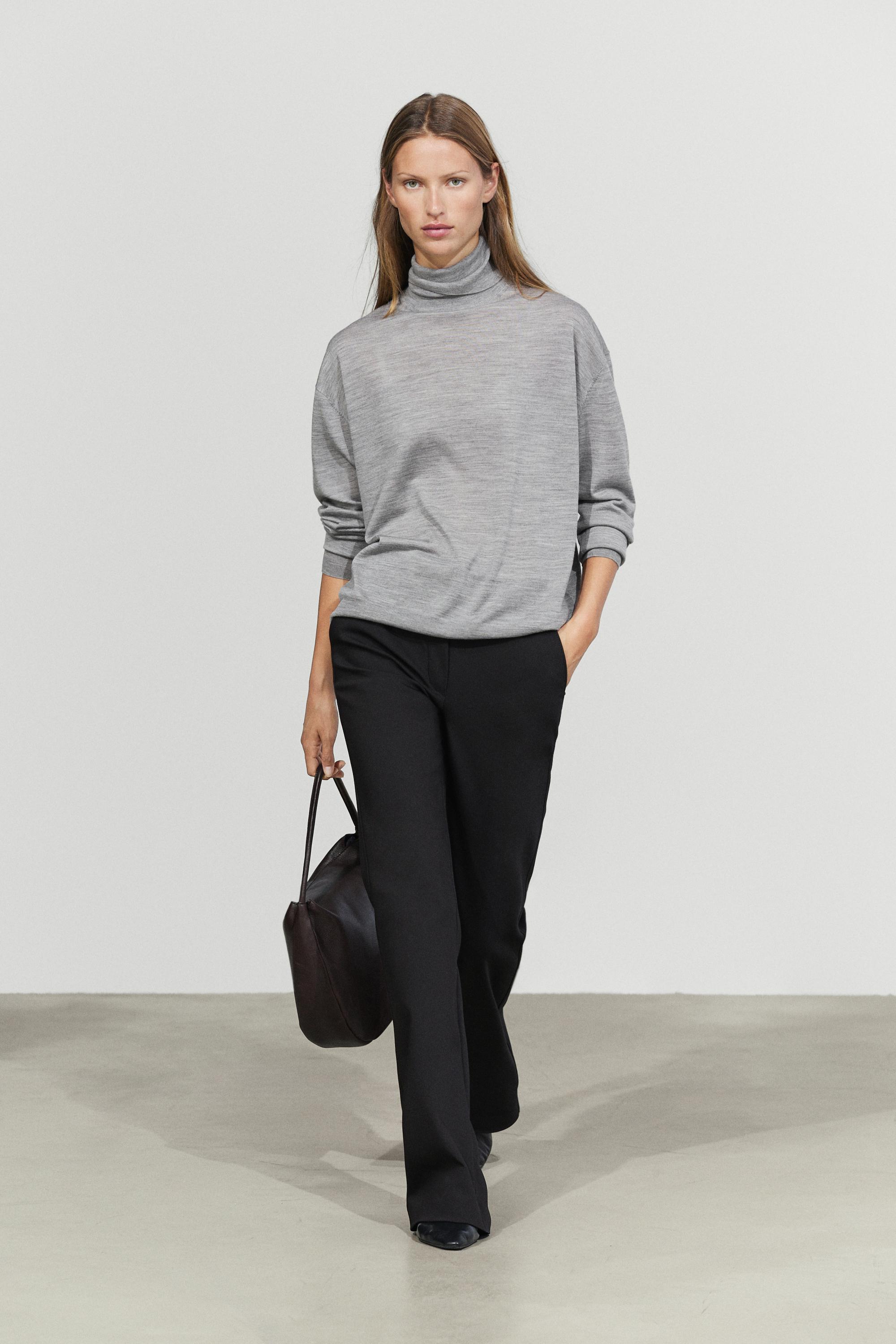 100% wool turtleneck knit sweater