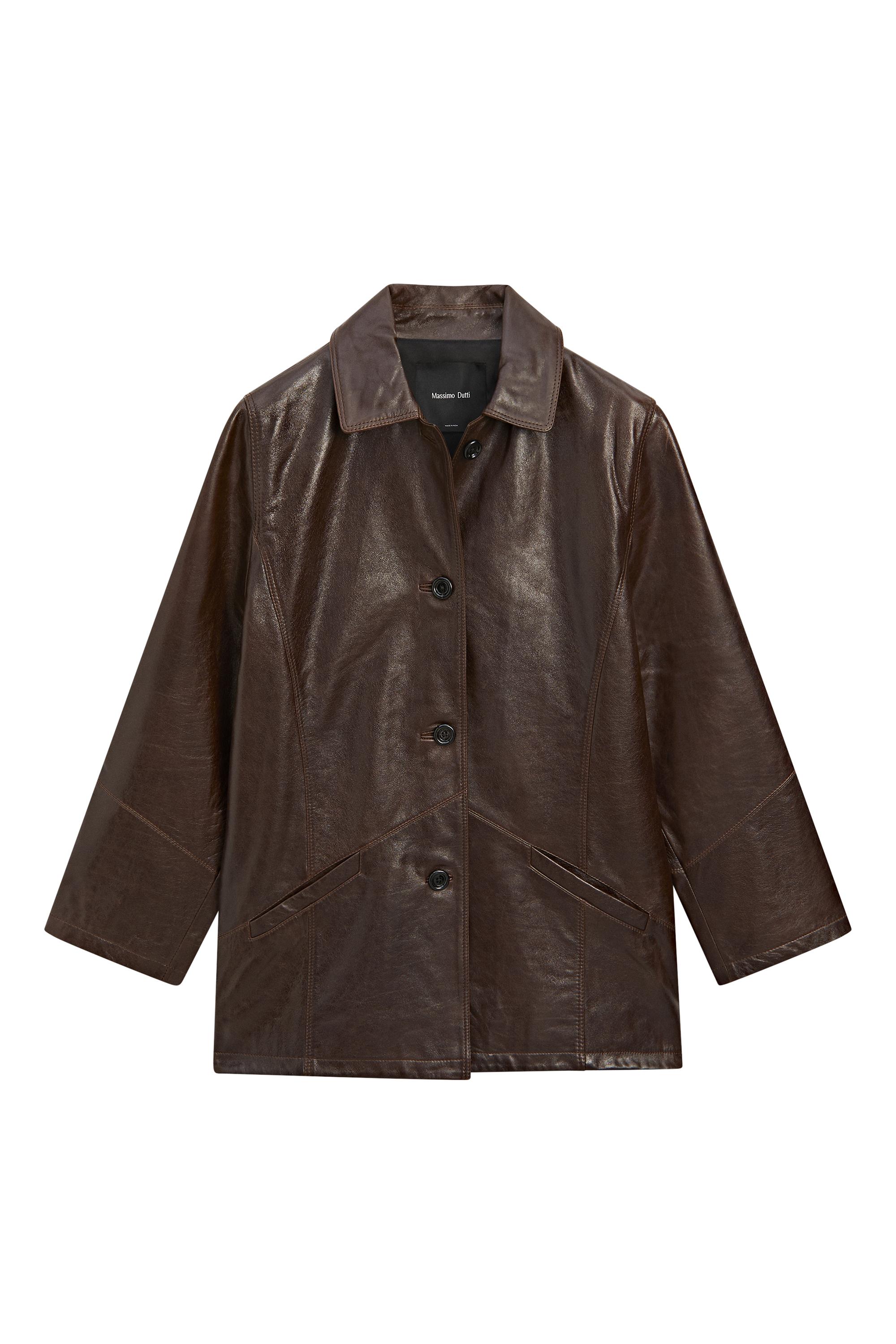 Nappa leather jacket — BROWN