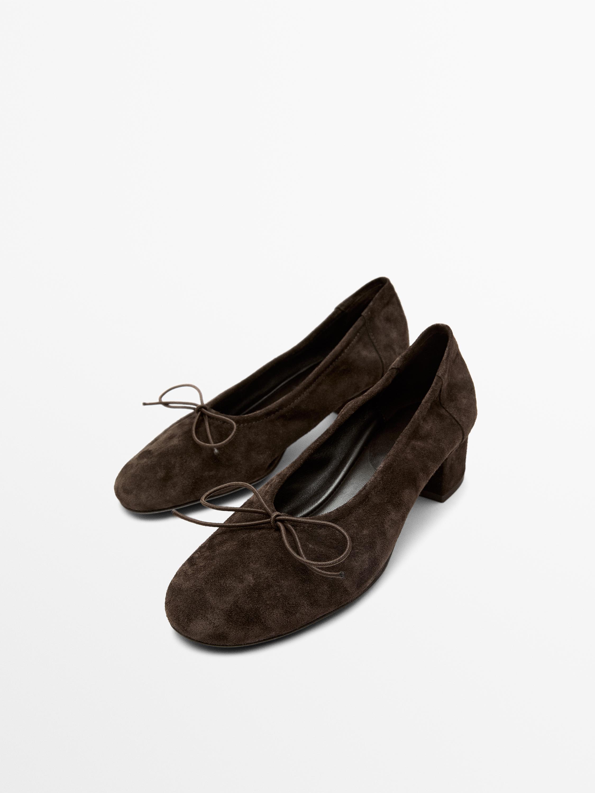 High-heel ballerinas — BROWN