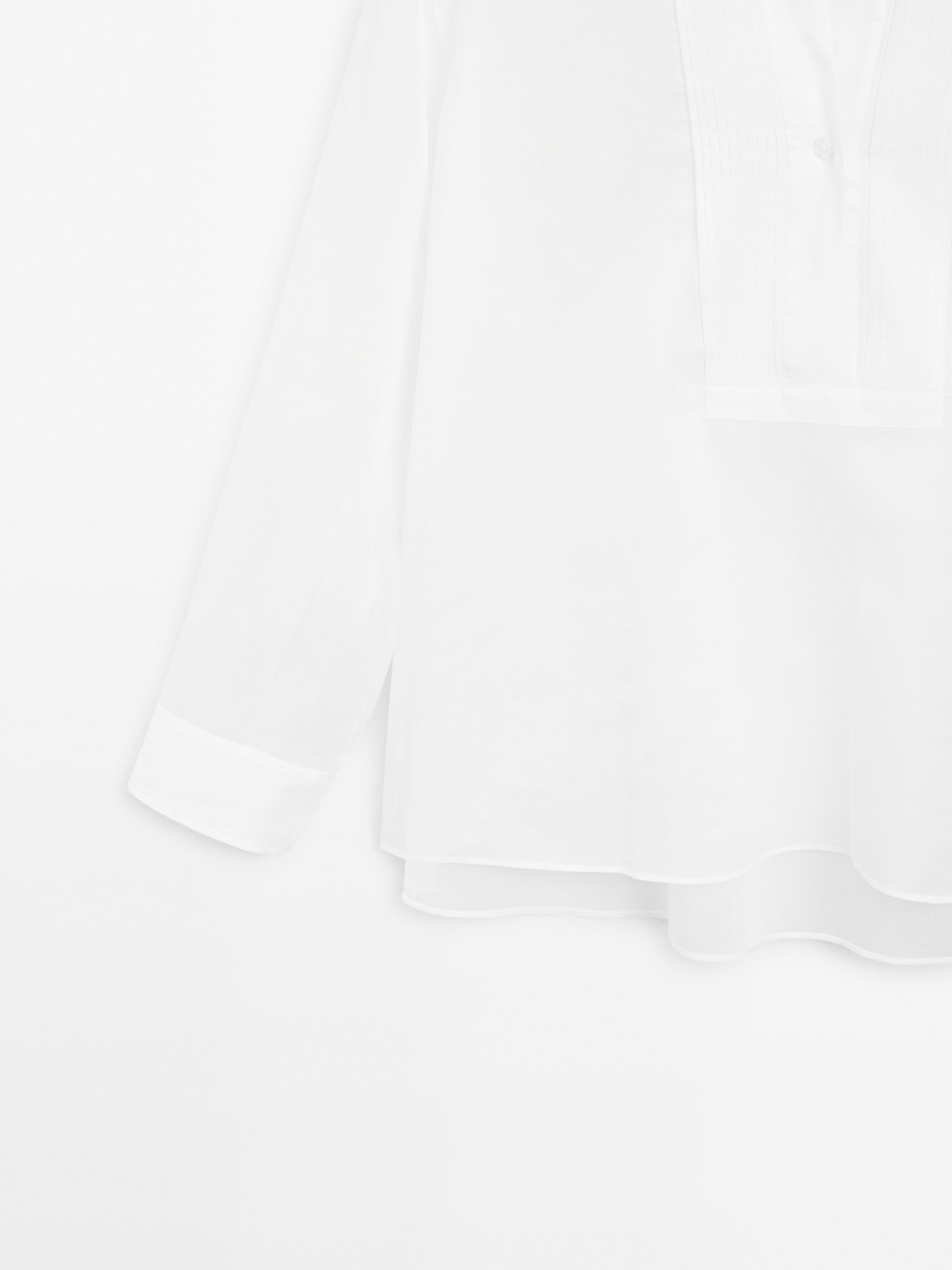 Lightweight cotton shirt with pintucks