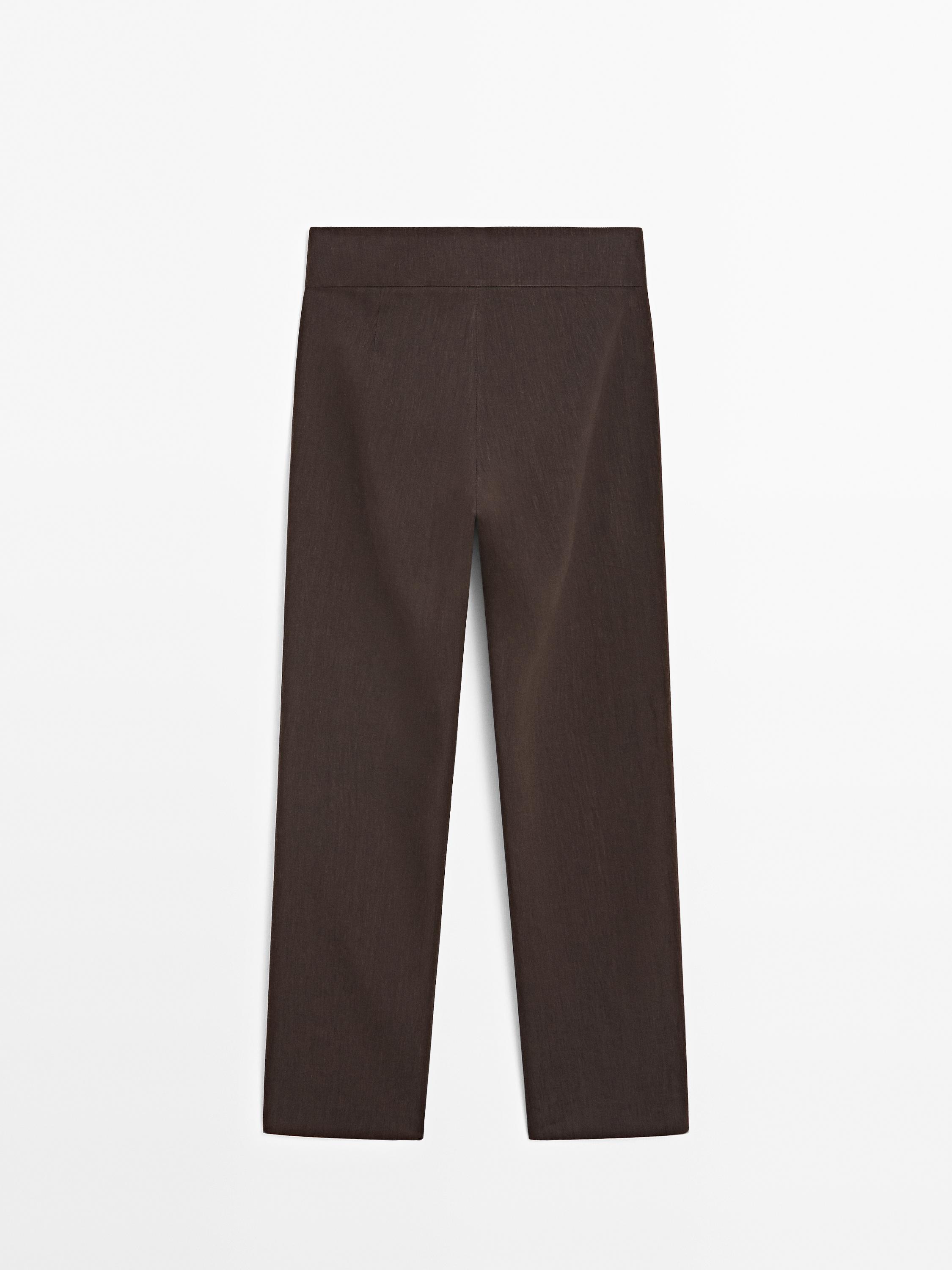 Mid-rise regular fit stretch trousers