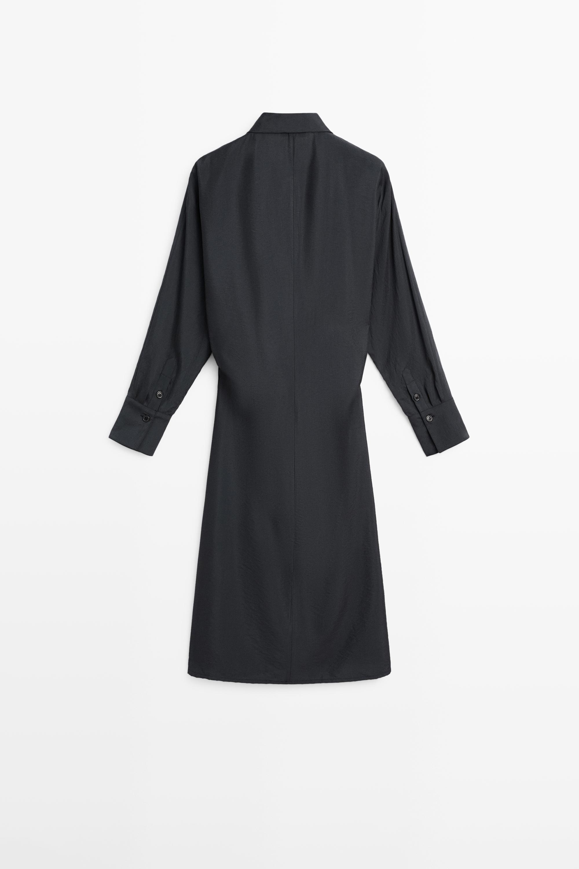 Midi dress with draped detail — LEAD