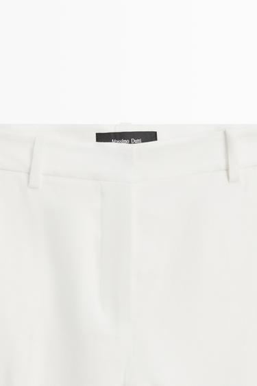 Straight-leg linen blend trousers — WHITE 9