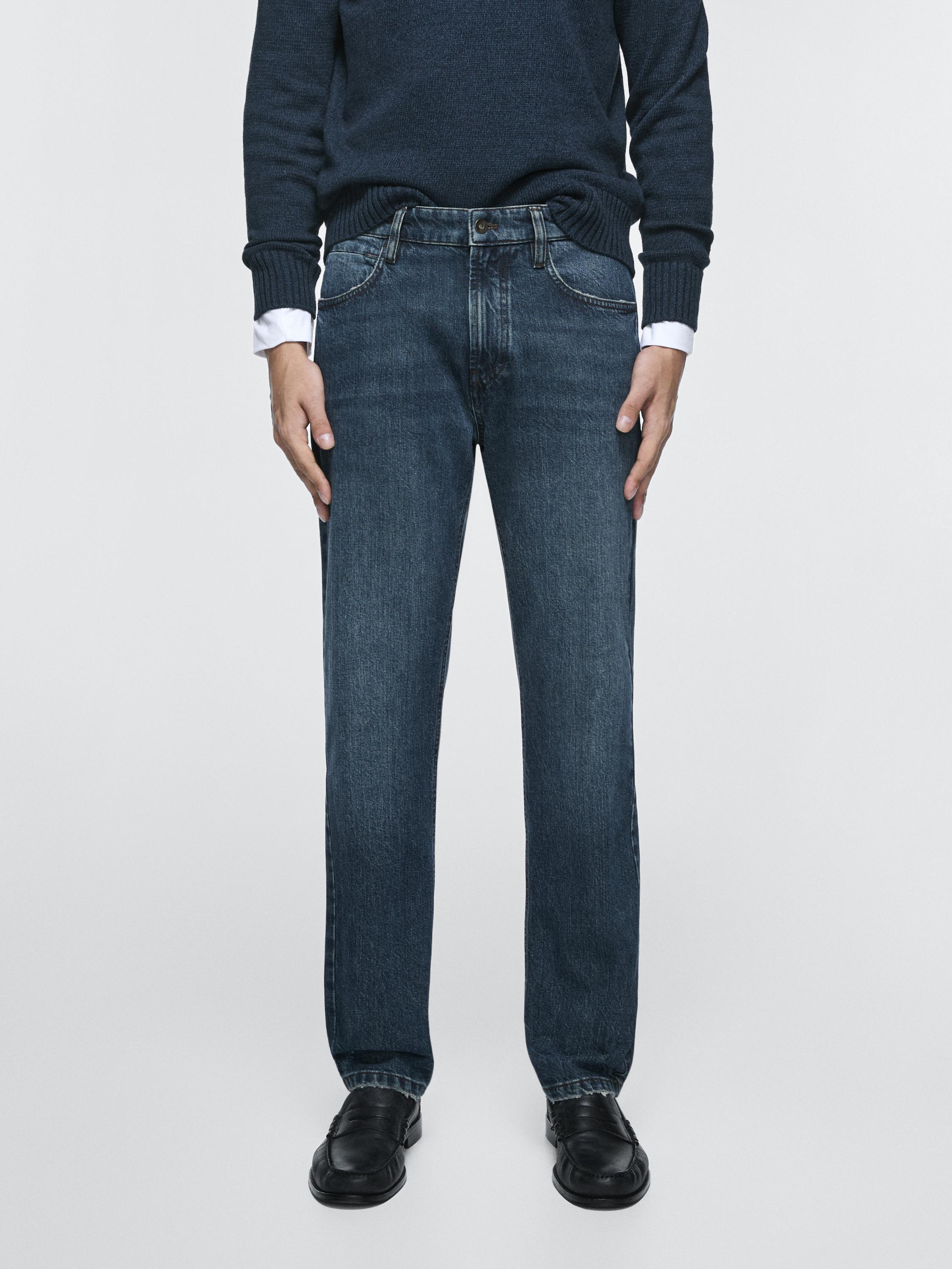 Tapered fit jeans — DARK BLUE