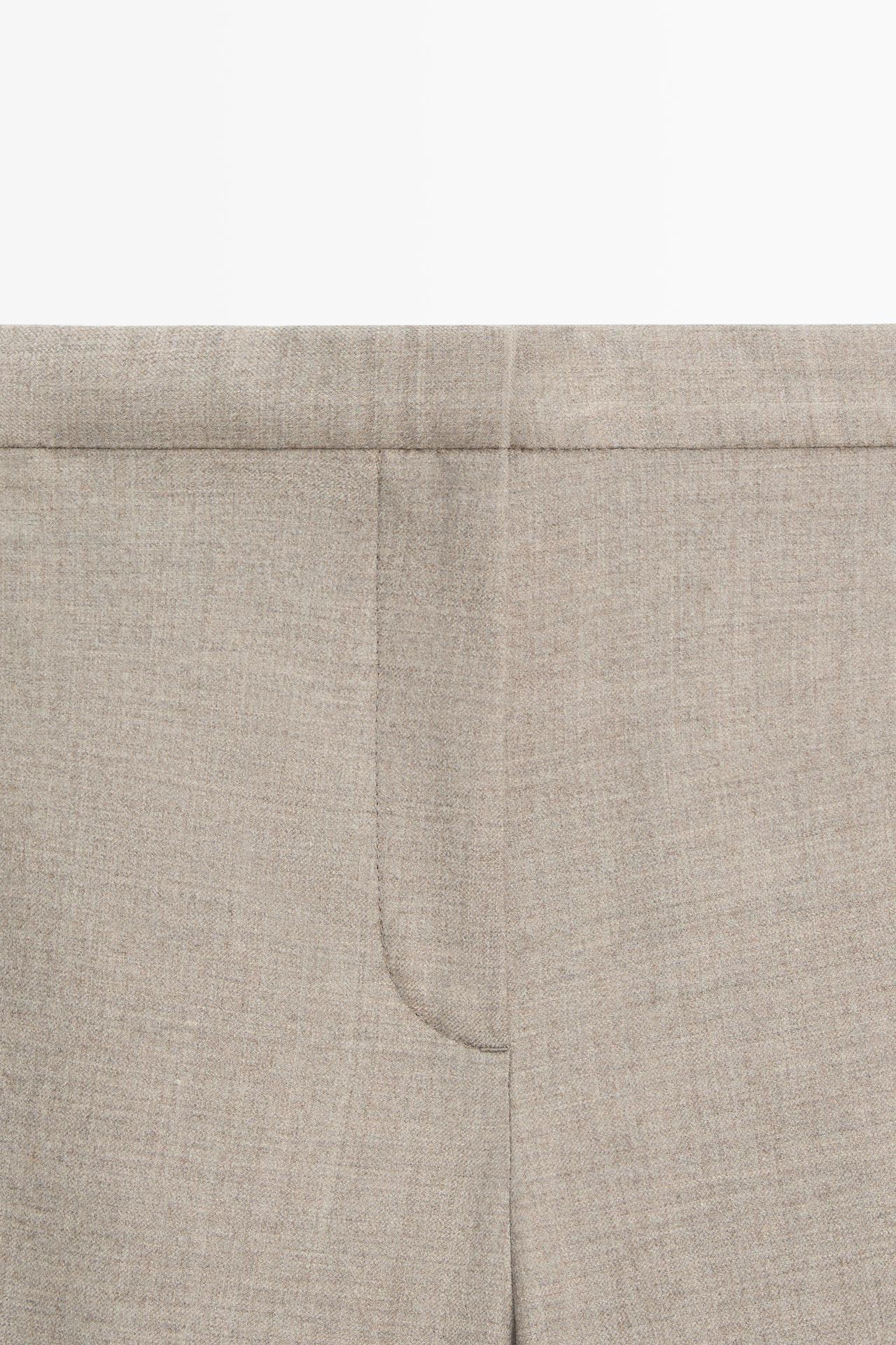 Flannel barrel fit pants — MOLE BROWN