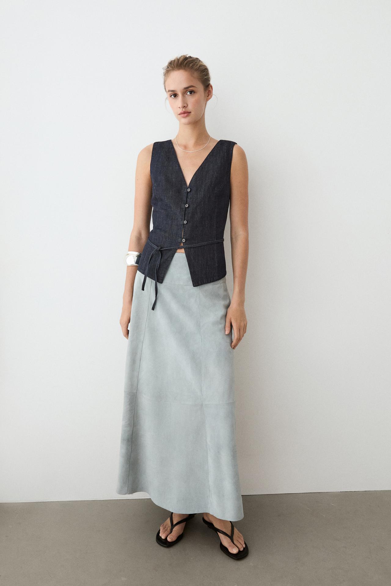 Total look denim vest — DARK BLUE
