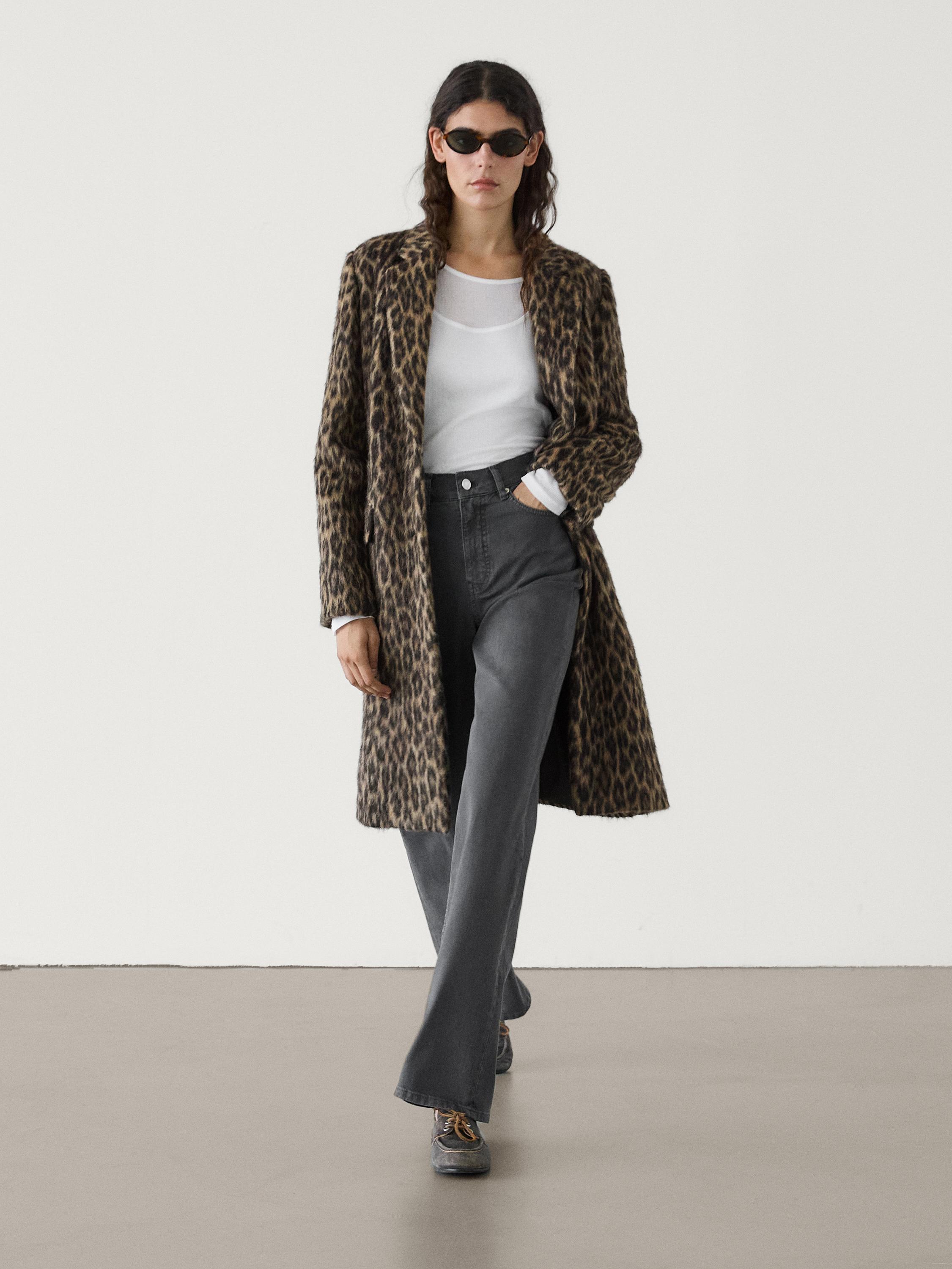 Leopard print long blazer best sale