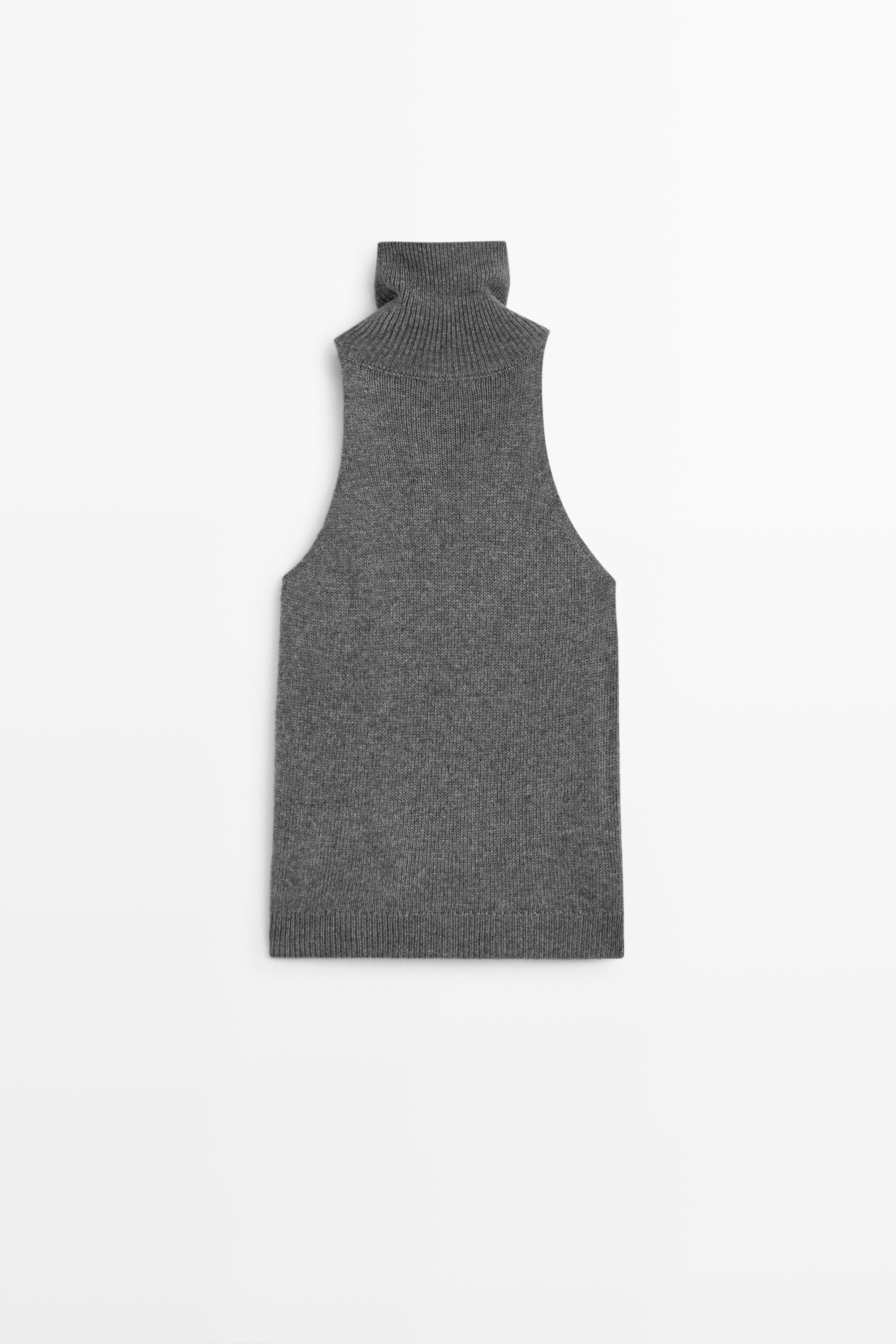 Massimo Dutti Triko halter yaka top görsel 5