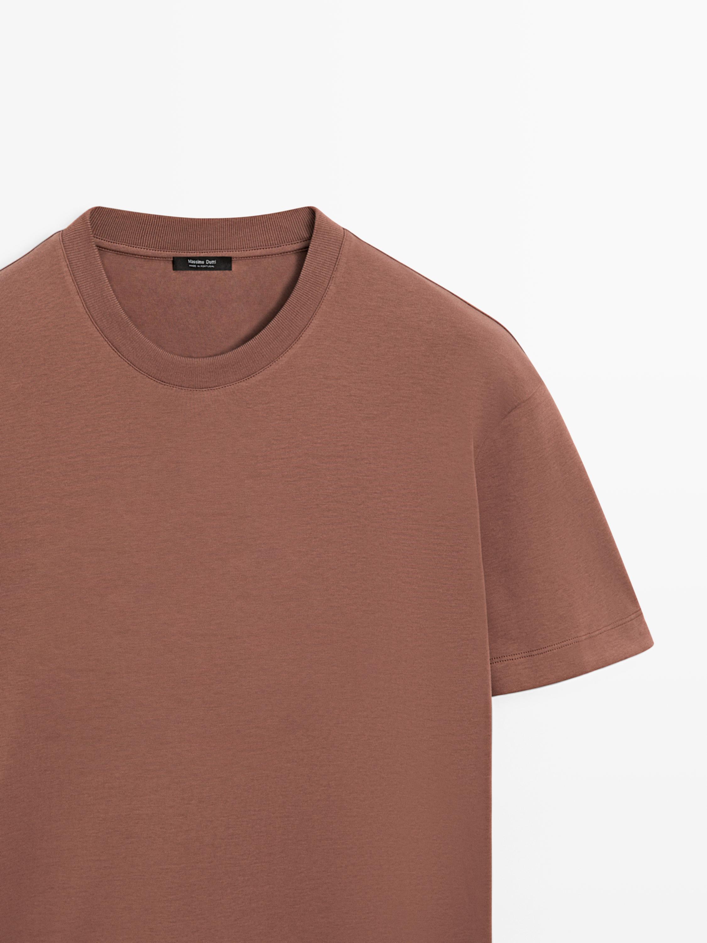 100% cotton short sleeve T-shirt — TERRA-COTTA