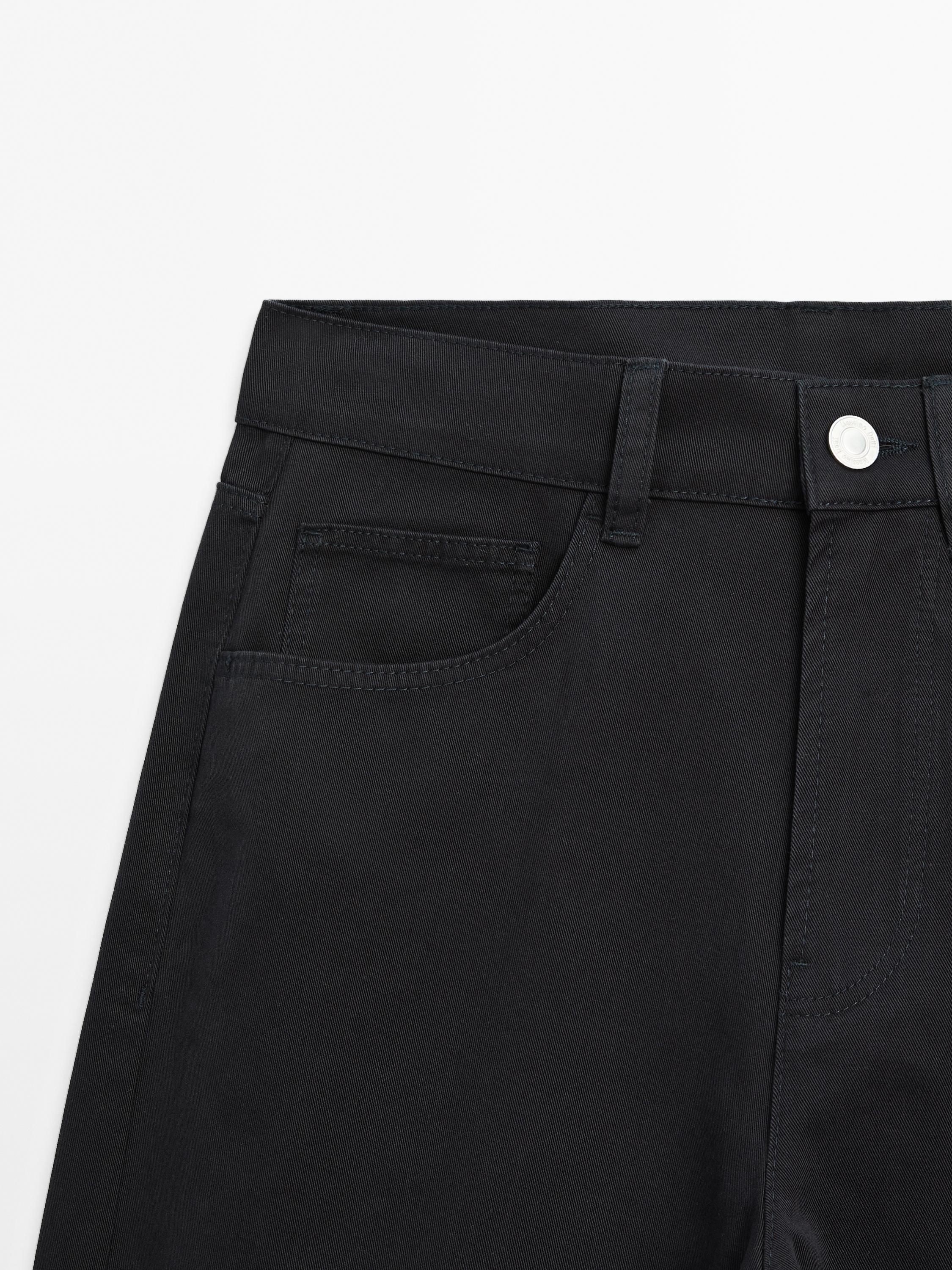 Mid-waist straight-leg trousers
