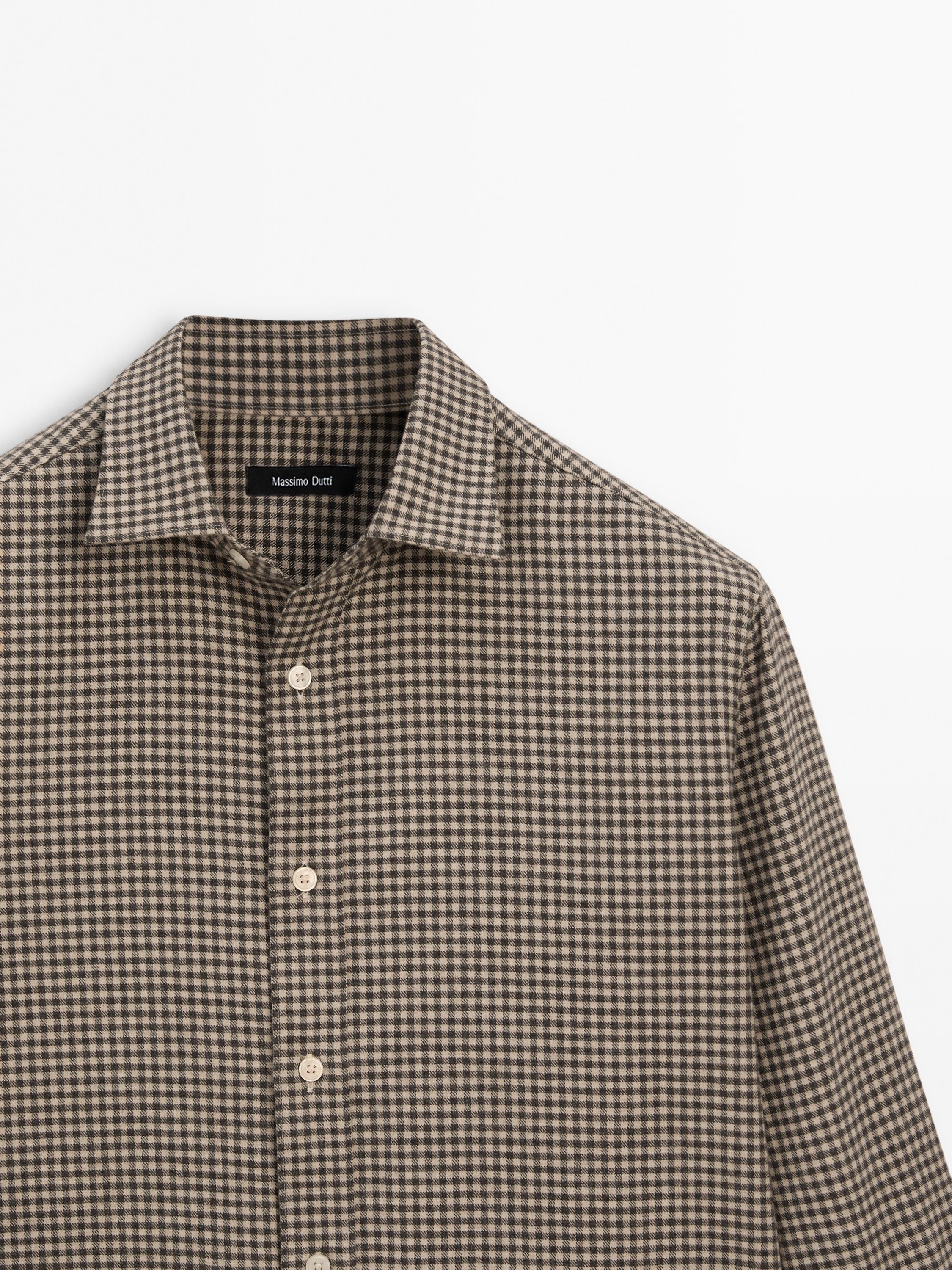 Regular fit twill cotton shirt