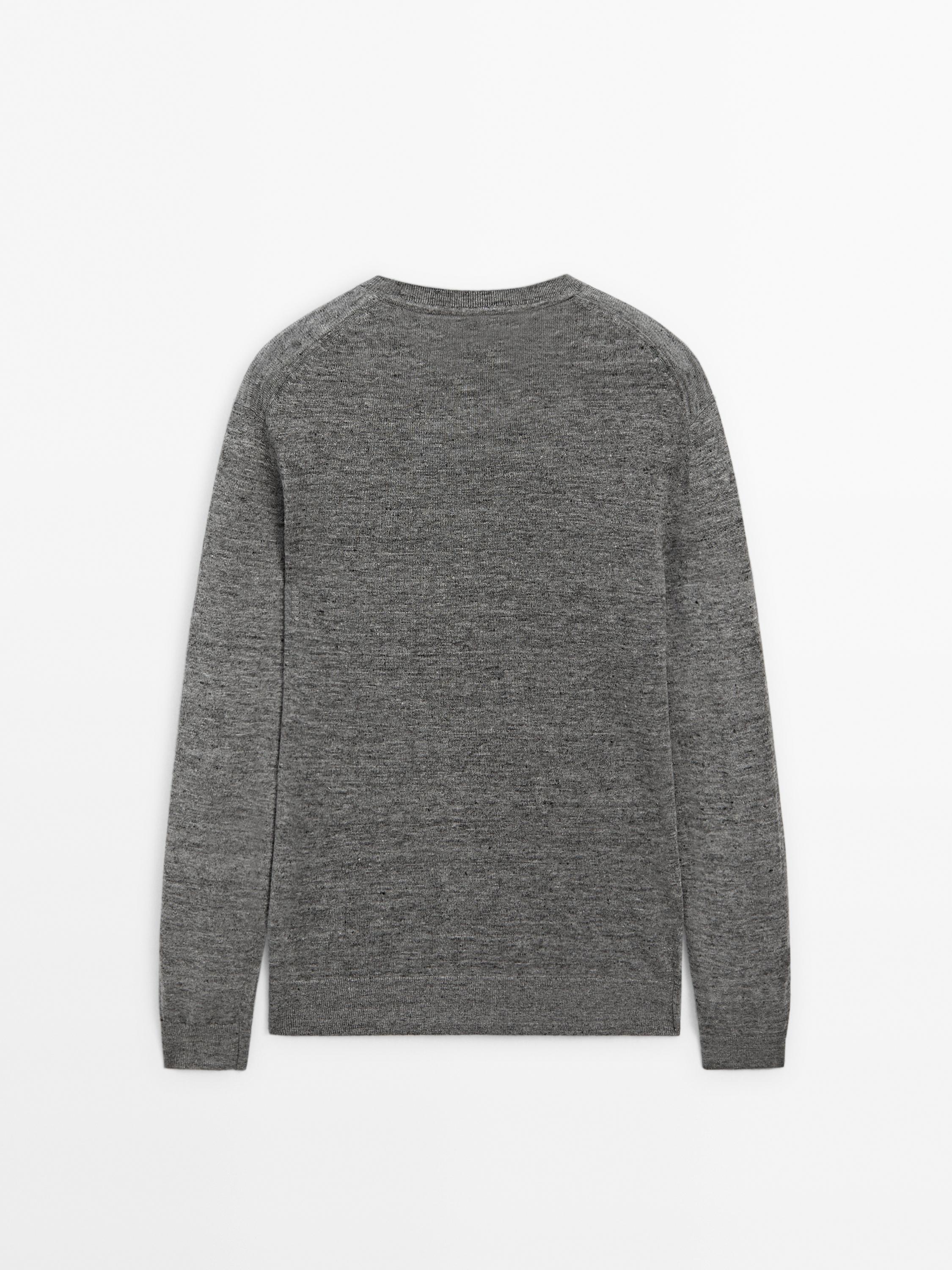 100% linen mouliné knit sweater