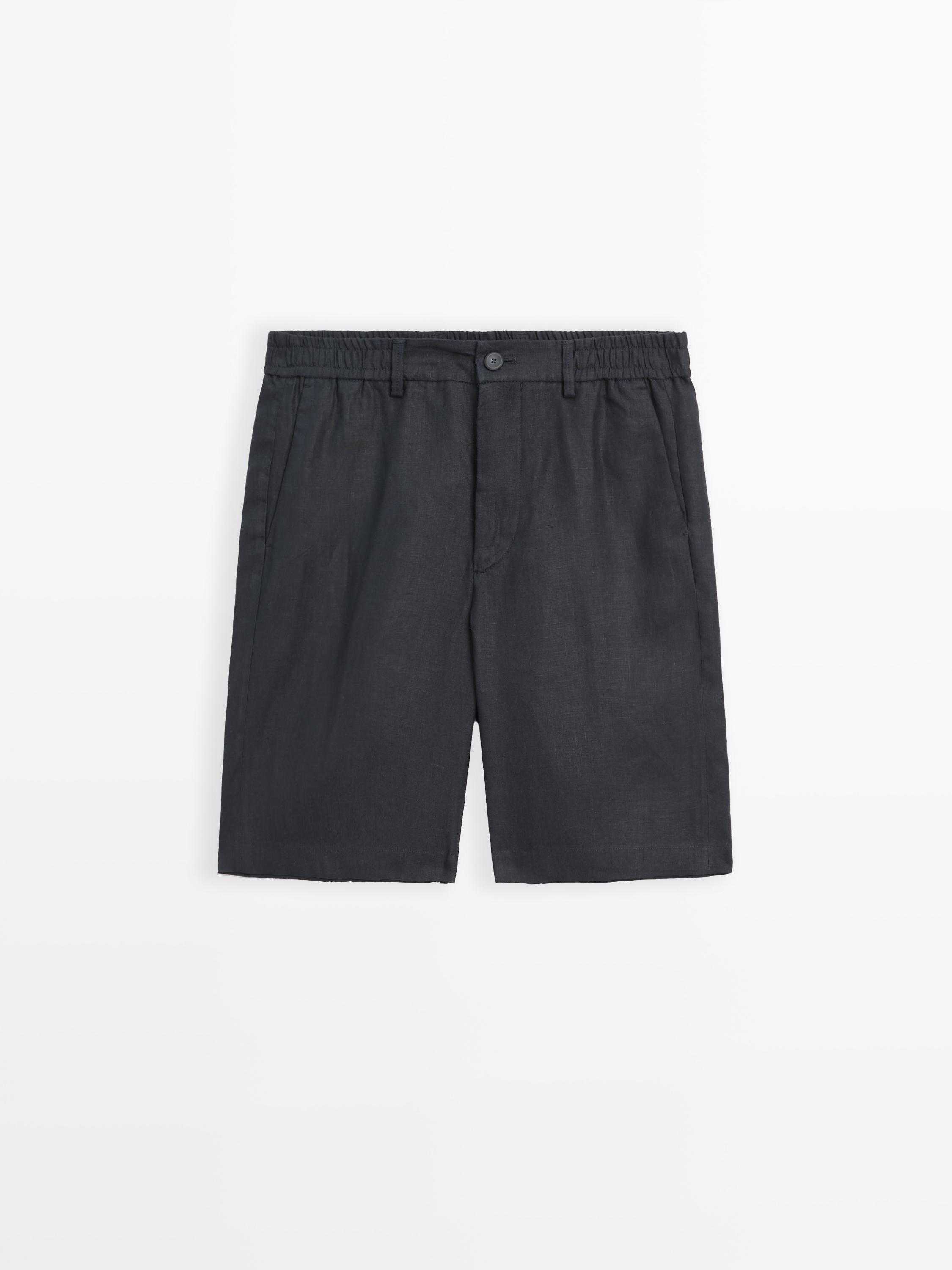 Βερμούδα semi jogger fit από 100% λινό