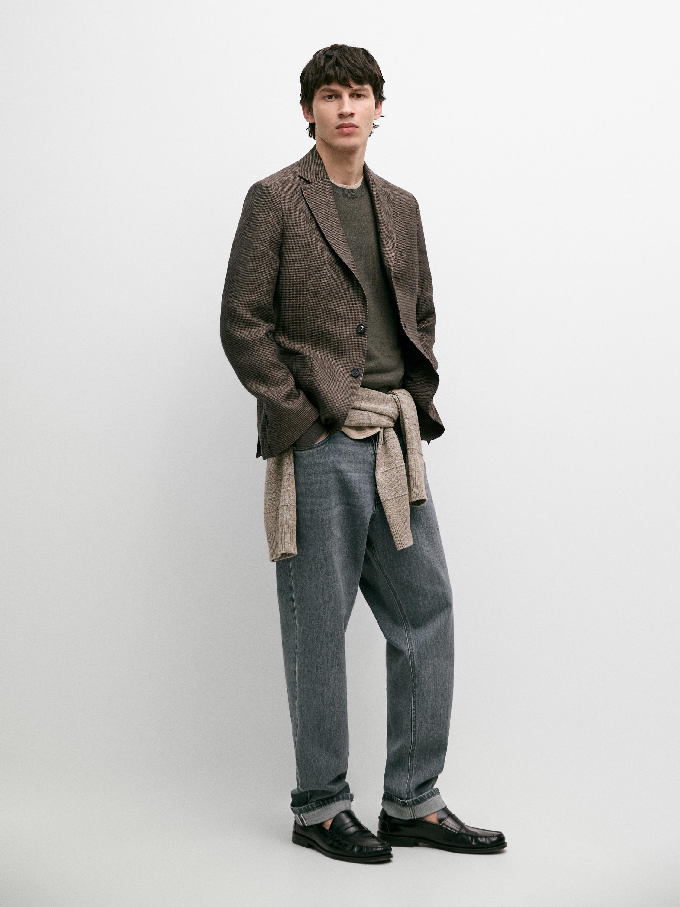 Linen blazer with pocket details