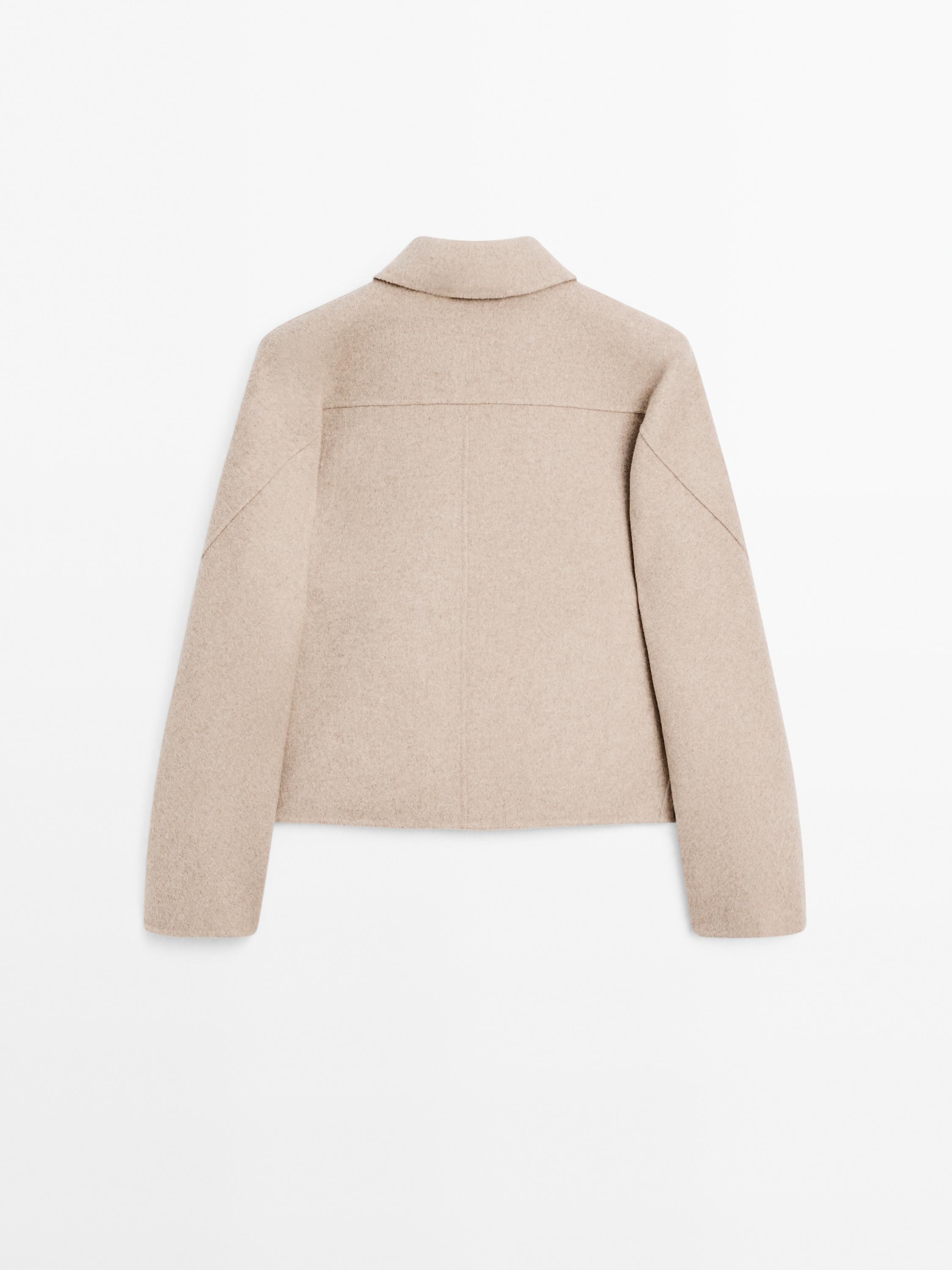 Cropped wool blend jacket