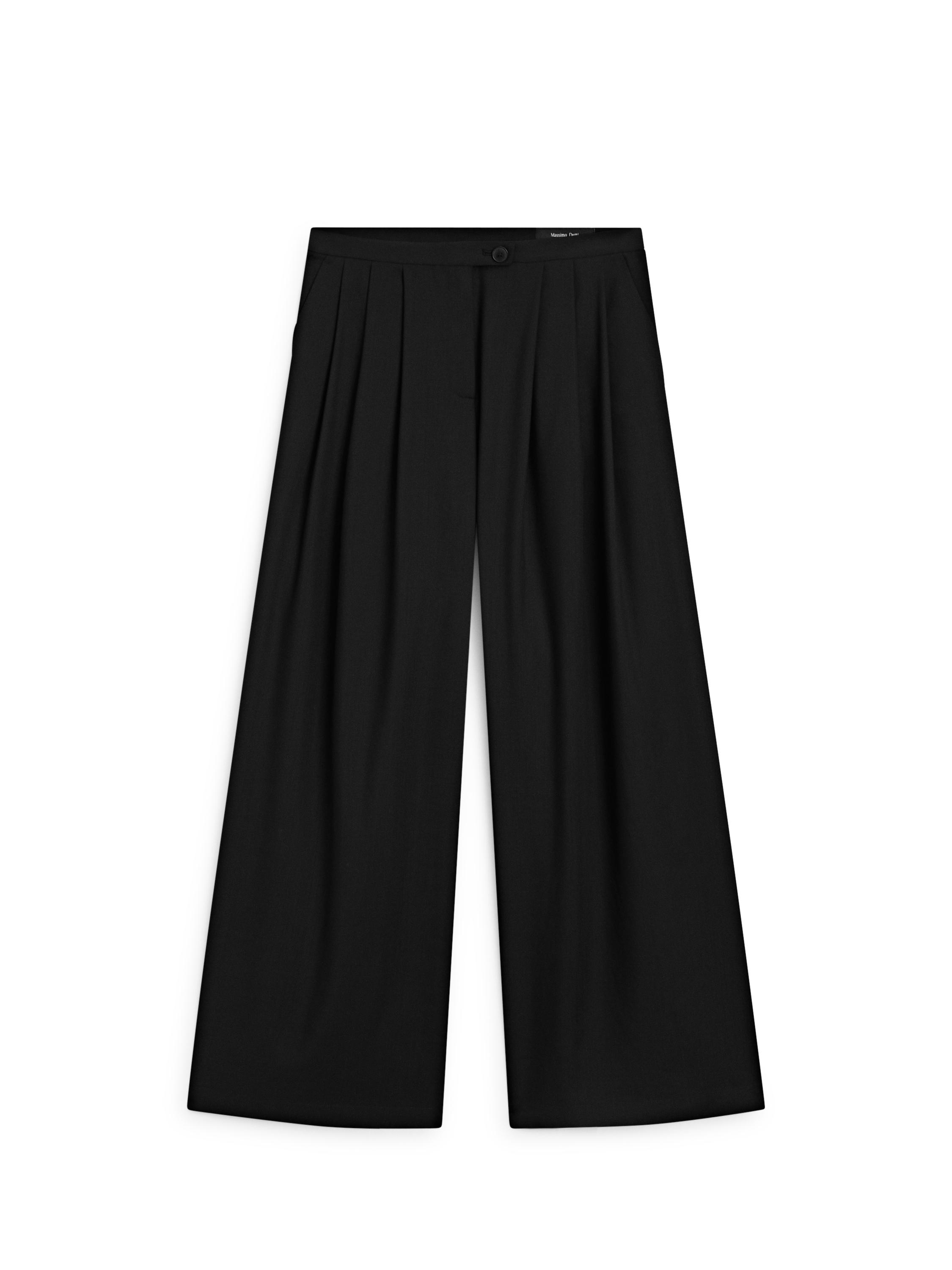 Flowing trousers with darts — BLACK