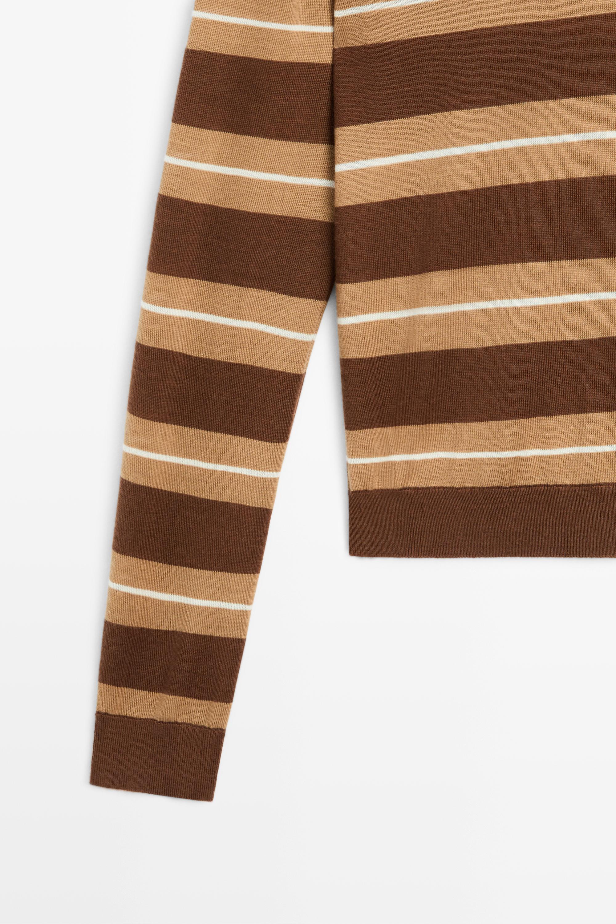 Striped polo sweater — TOFFEE