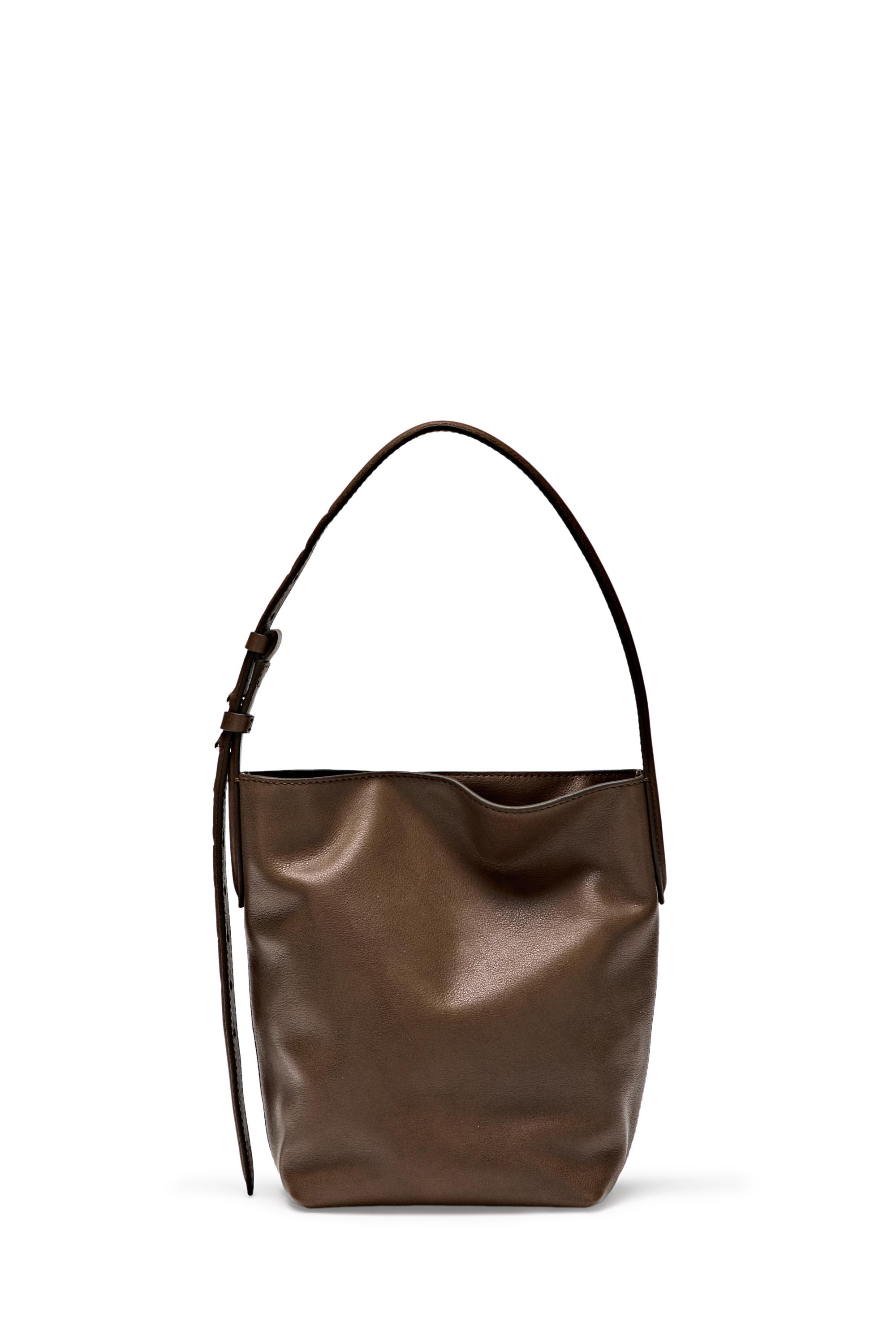 Nappa leather mini bucket bag — LEATHER