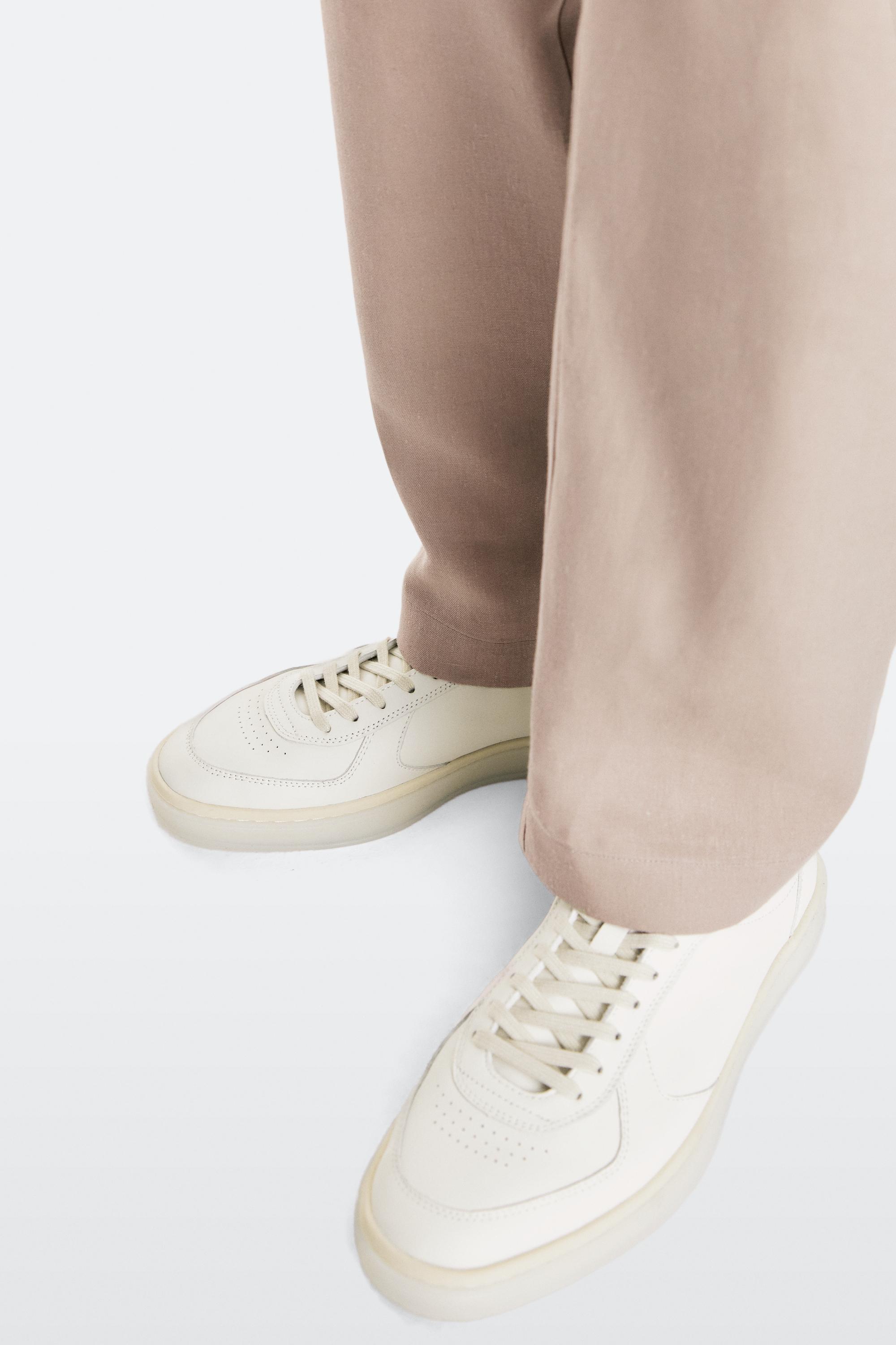 Nappa trainers — WHITE