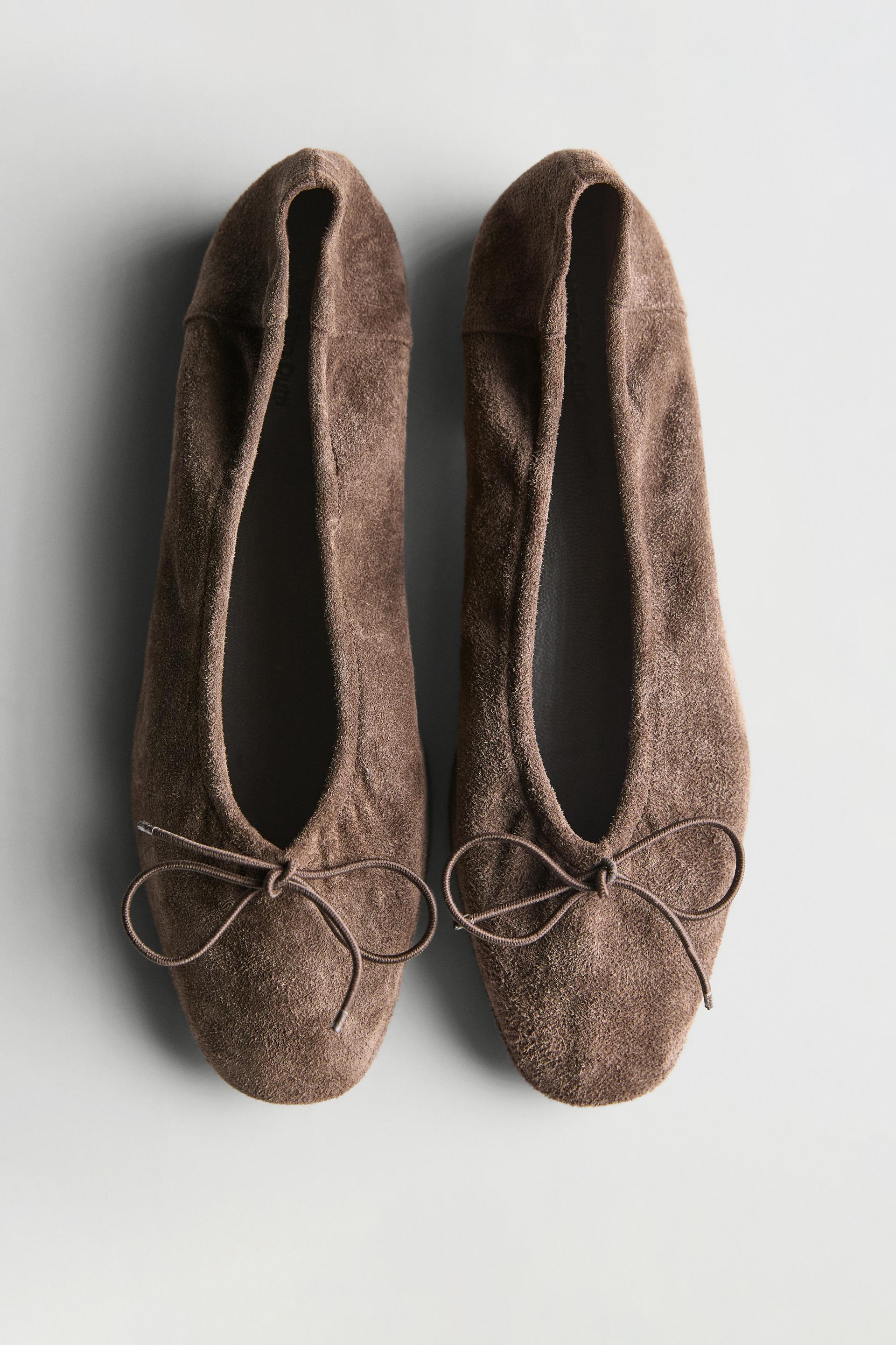 Bailarina Fruncido Lazo - Kaki - 41 - Massimo Dutti - Mujer