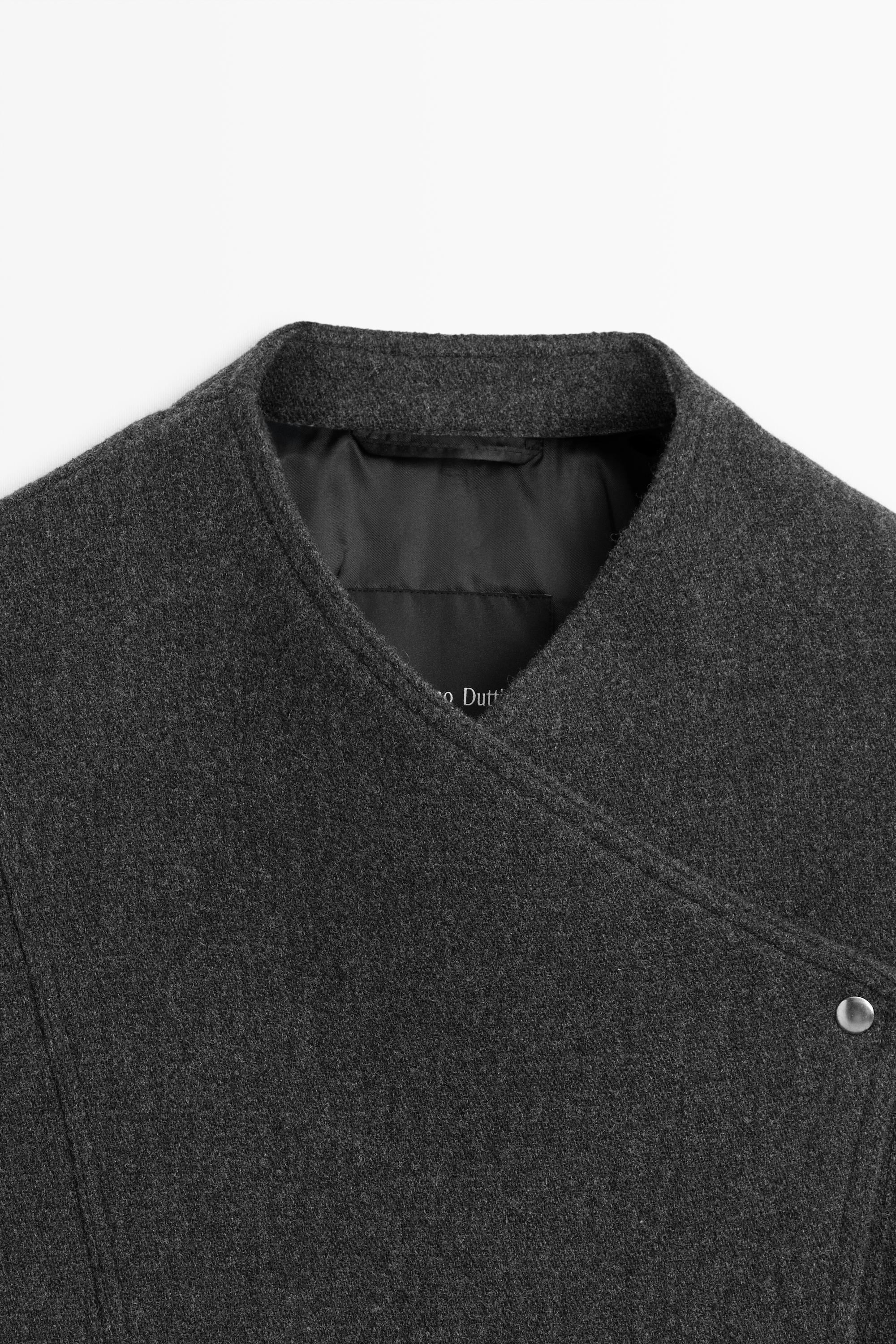 Wool blend bomber jacket — GREY