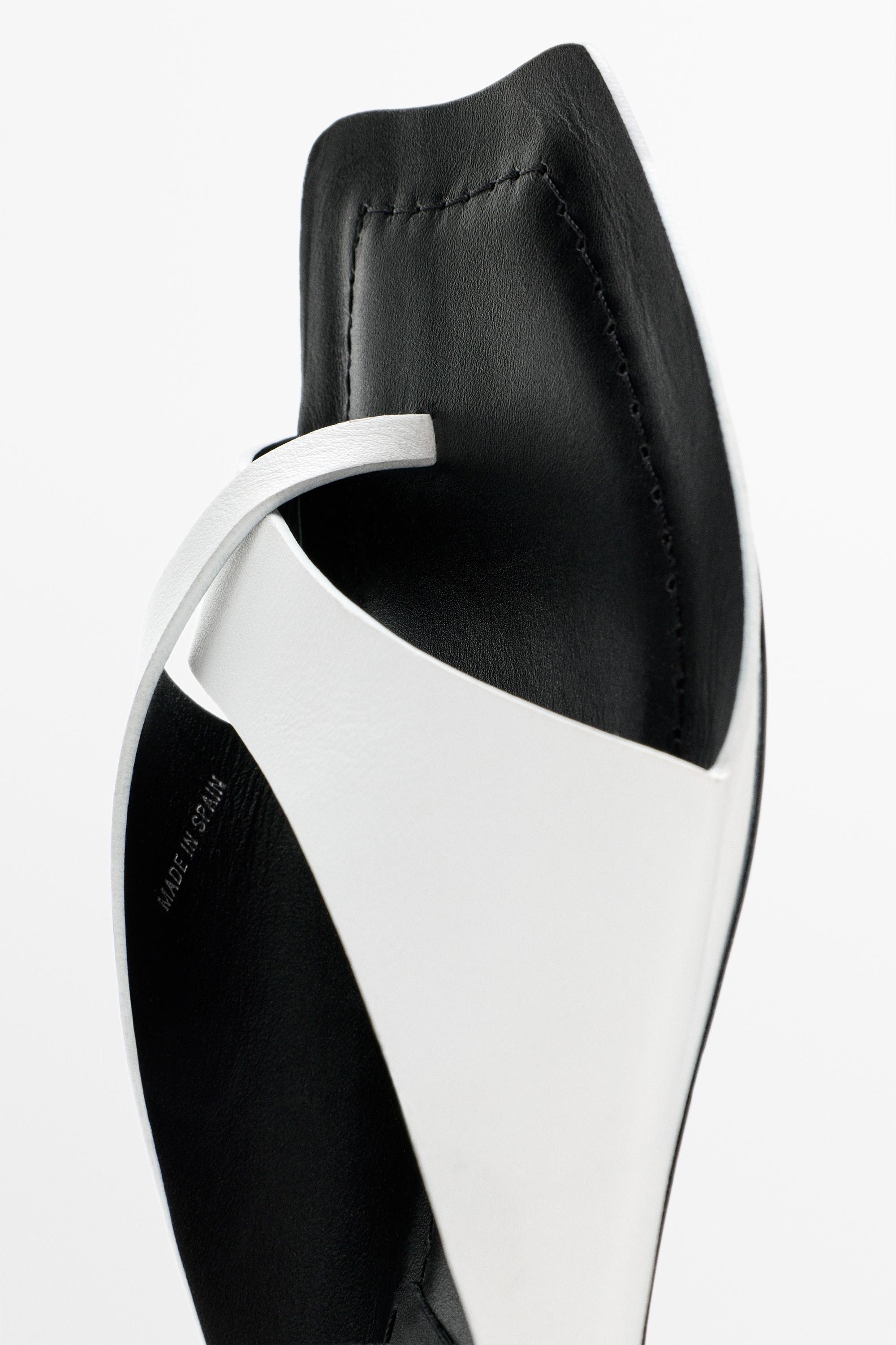 Leather high-heel sandals - STUDIO — WHITE