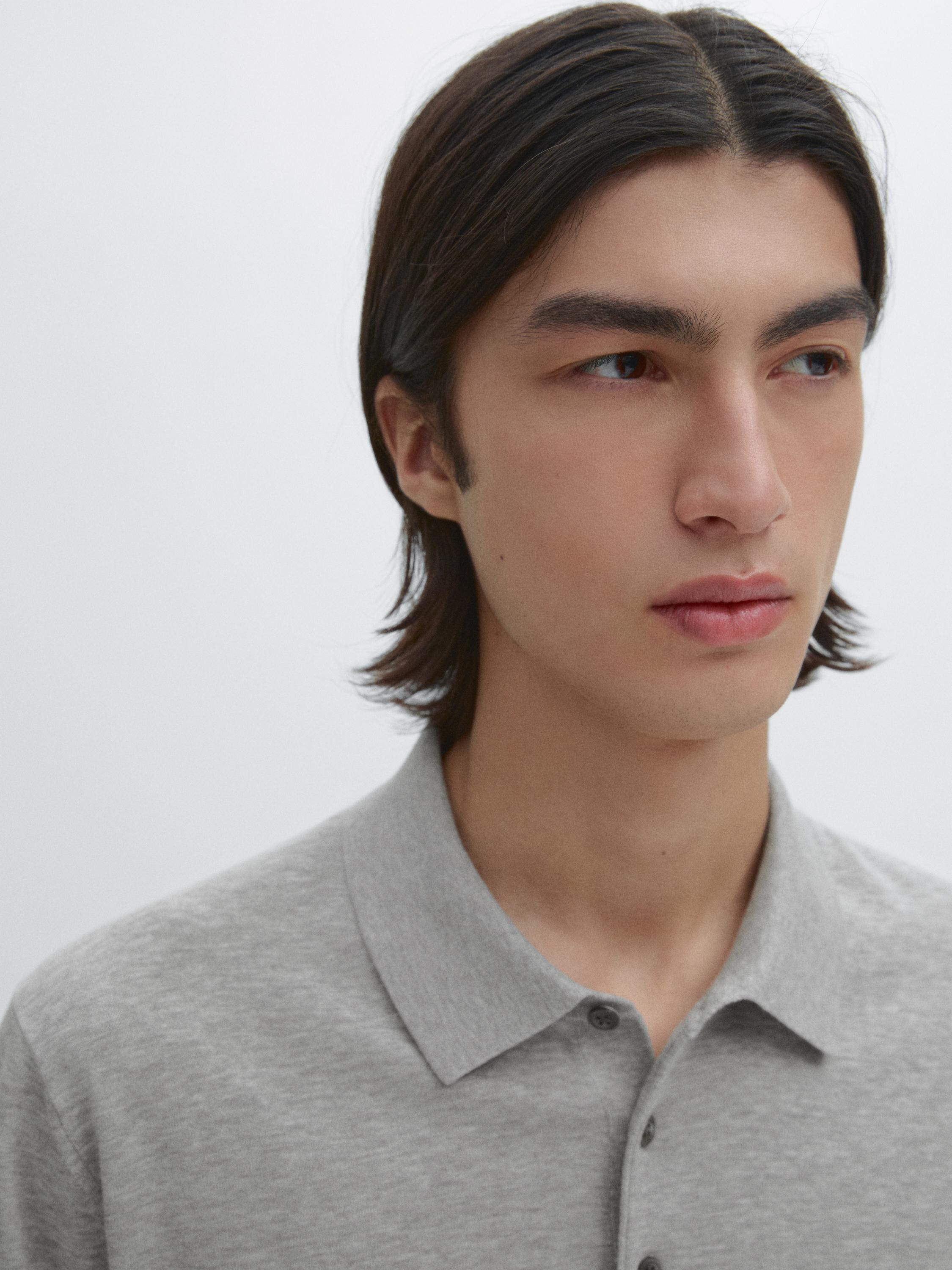 Short sleeve cotton polo sweater