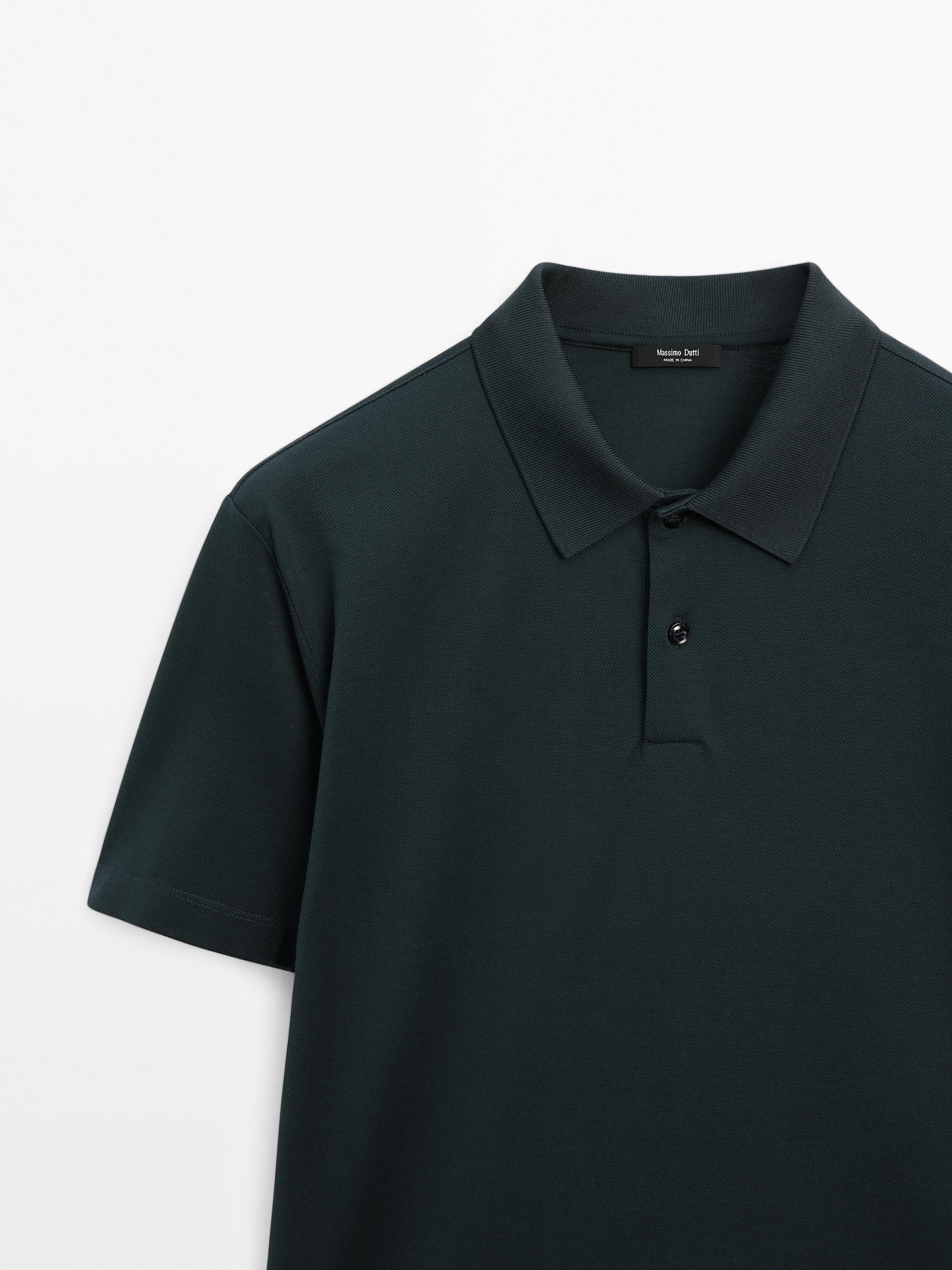 100% cotton polo shirt with micro textured weave