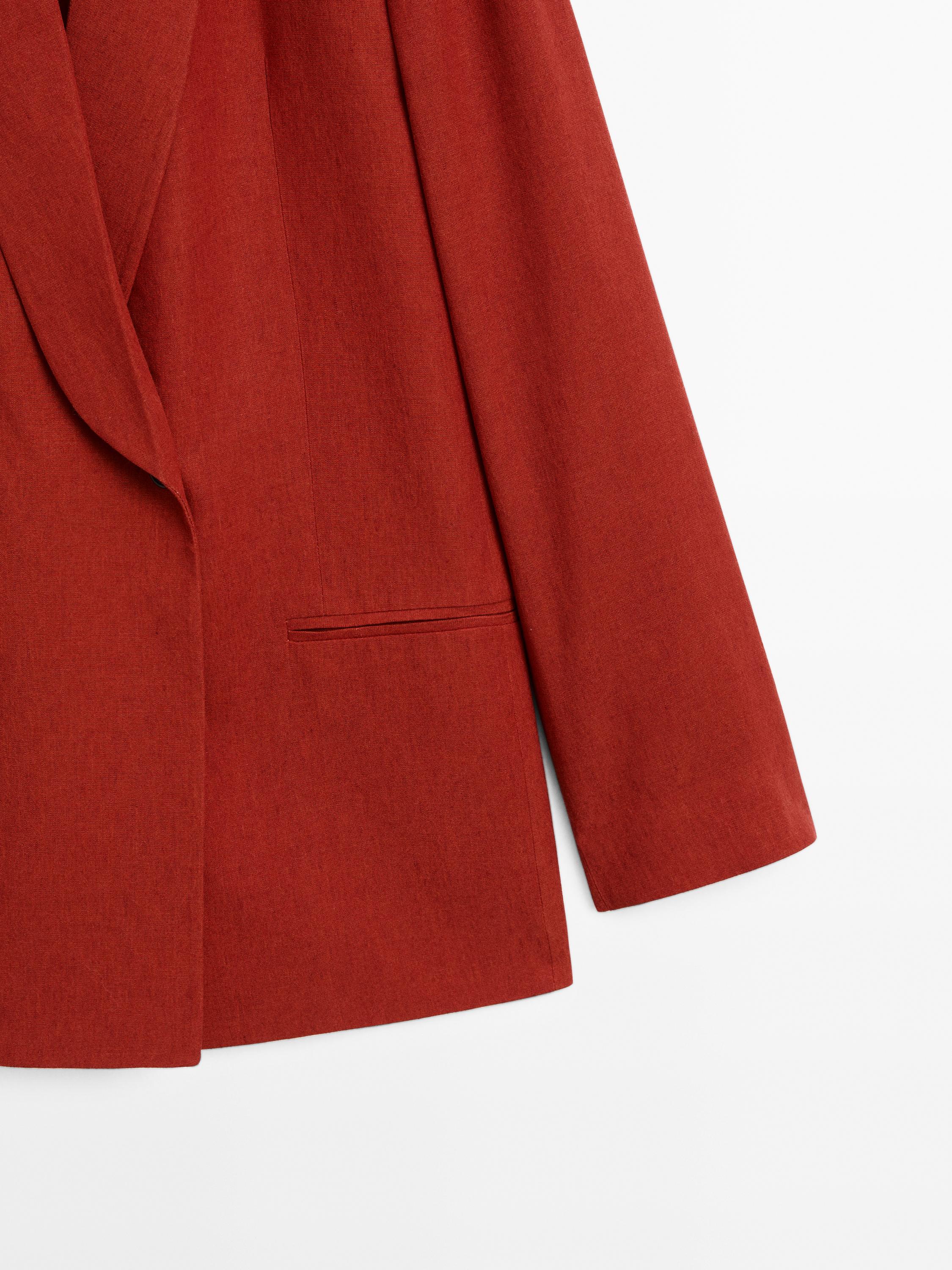 Linen blend shawl collar blazer