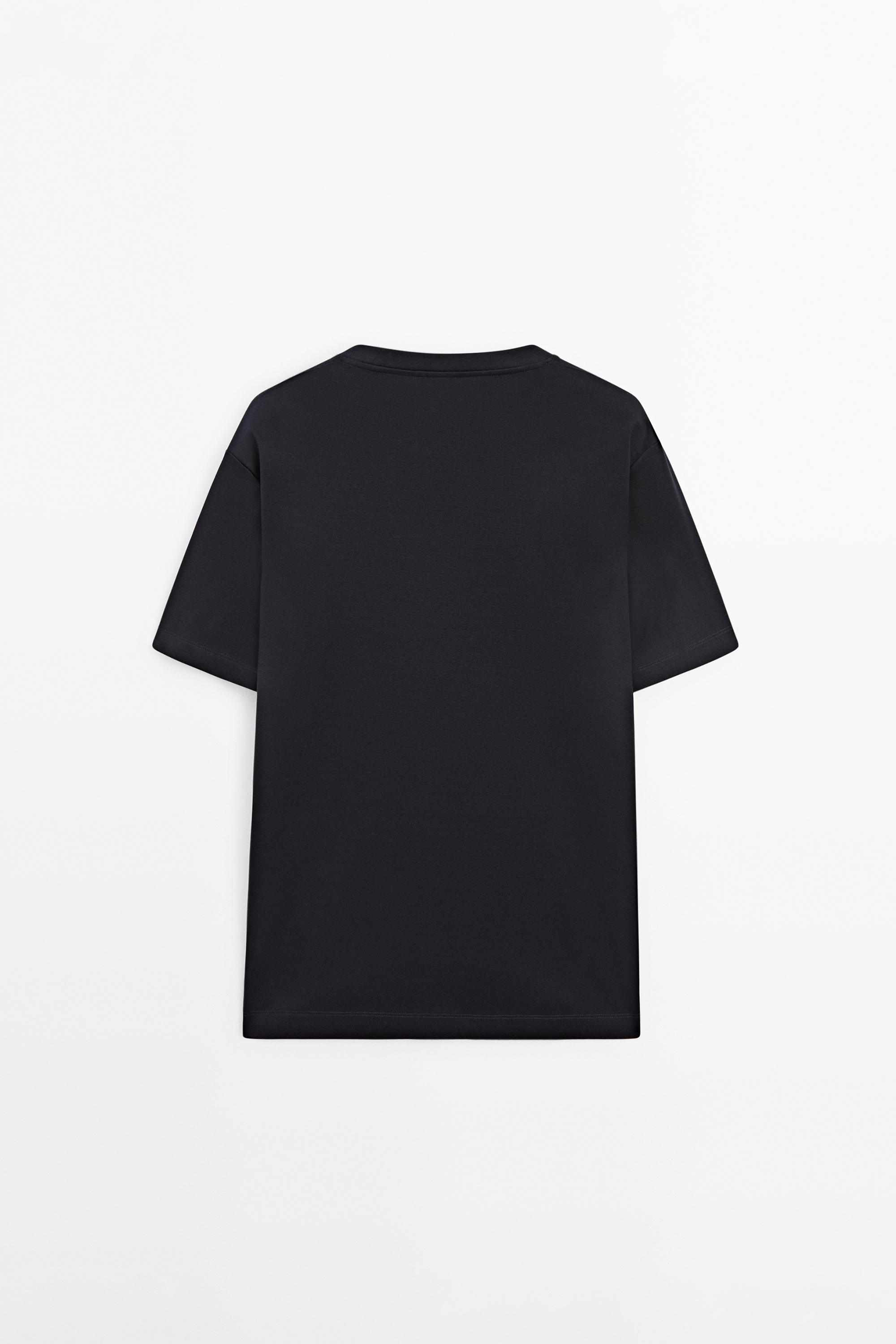 100% mercerised cotton T-shirt — NAVY BLUE