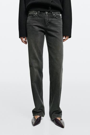 Low-rise straight-leg jeans — BLACK 3