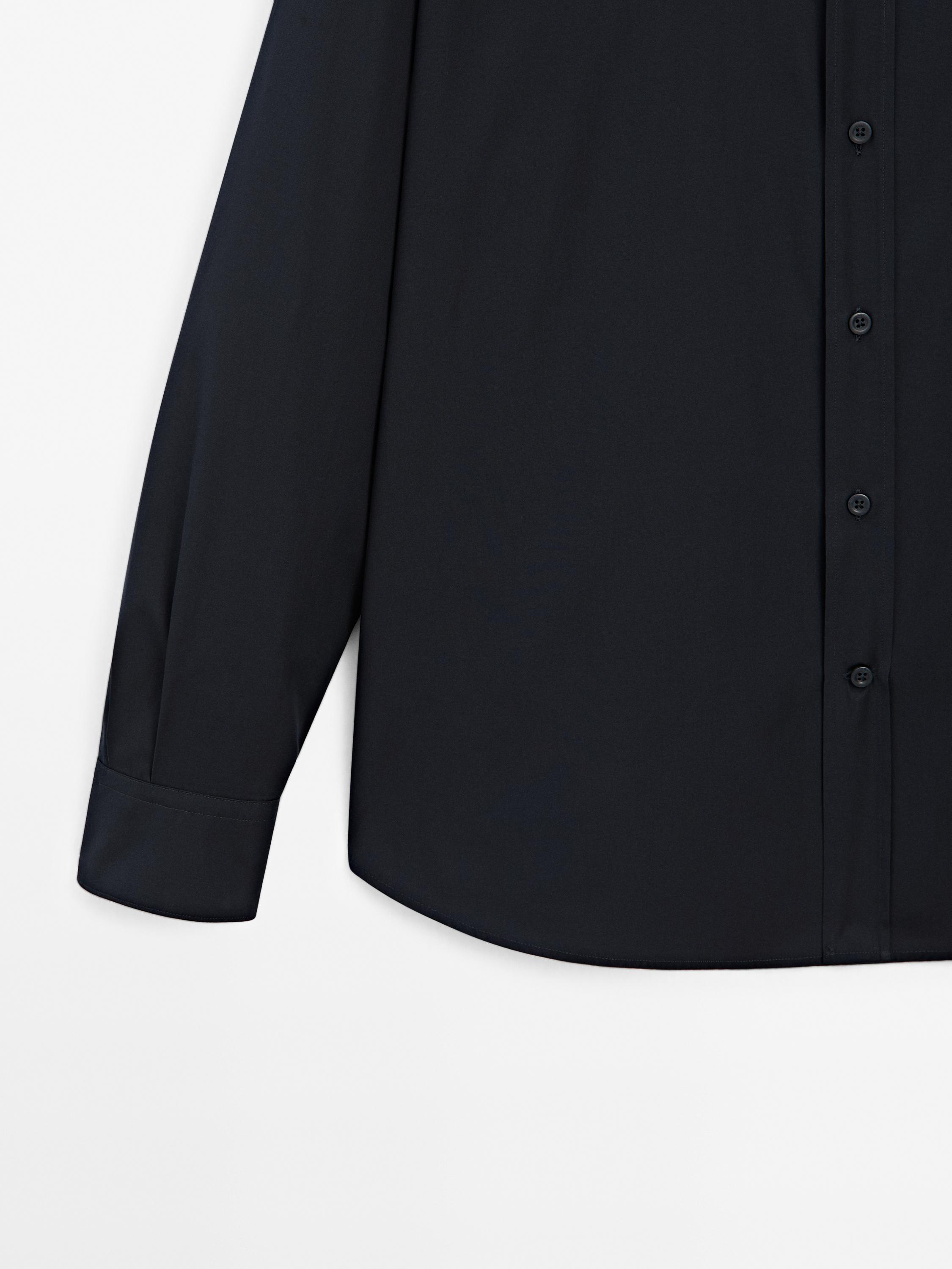 Regular fit cotton poplin shirt
