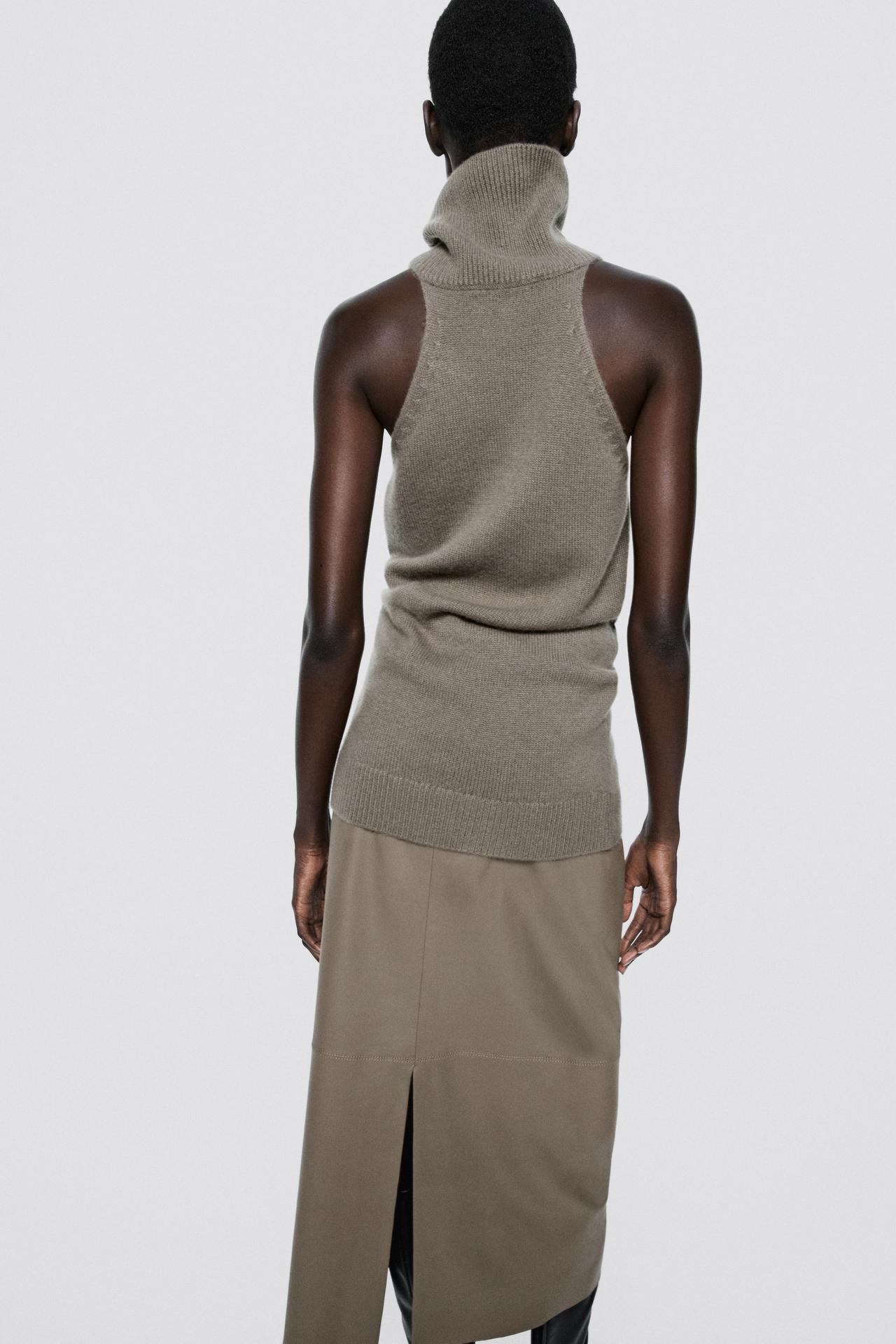100% Cashmere Halter Knit Top - LIMITED EDITION — MOLE BROWN