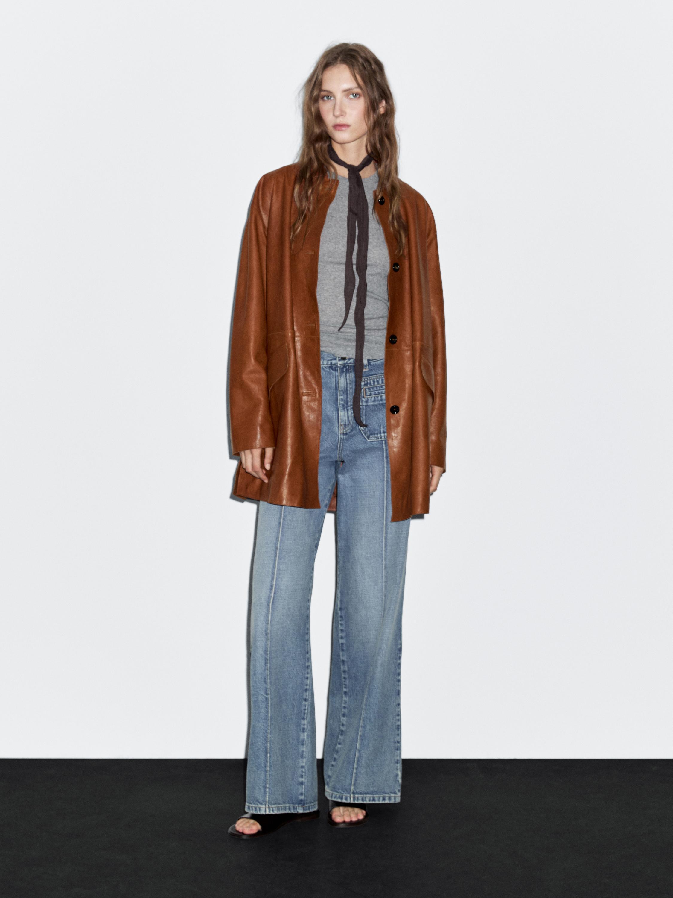 Mid-rise wide-leg jeans