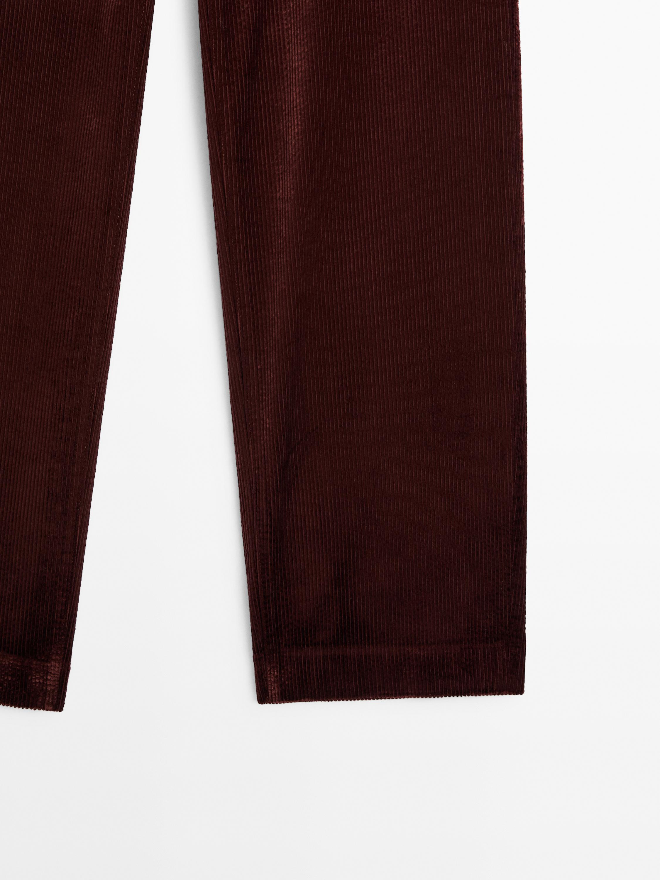 Вельветовые брюки свободного кроя с высокой посадкой